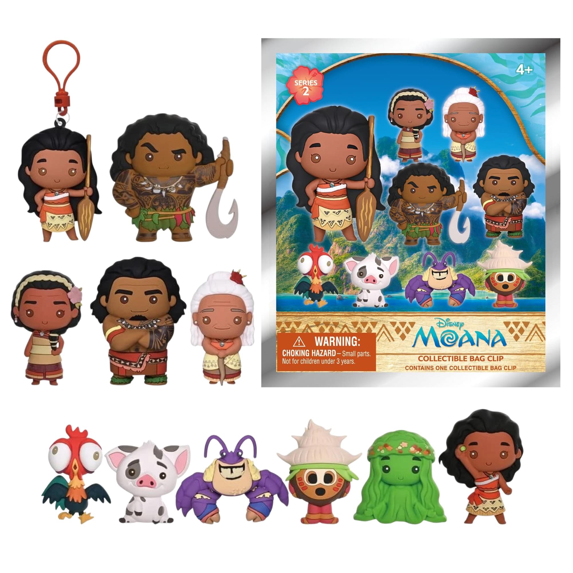 Disney Moana Series 2 Blind Bag 3D Foam Bag Clip | 1 Random