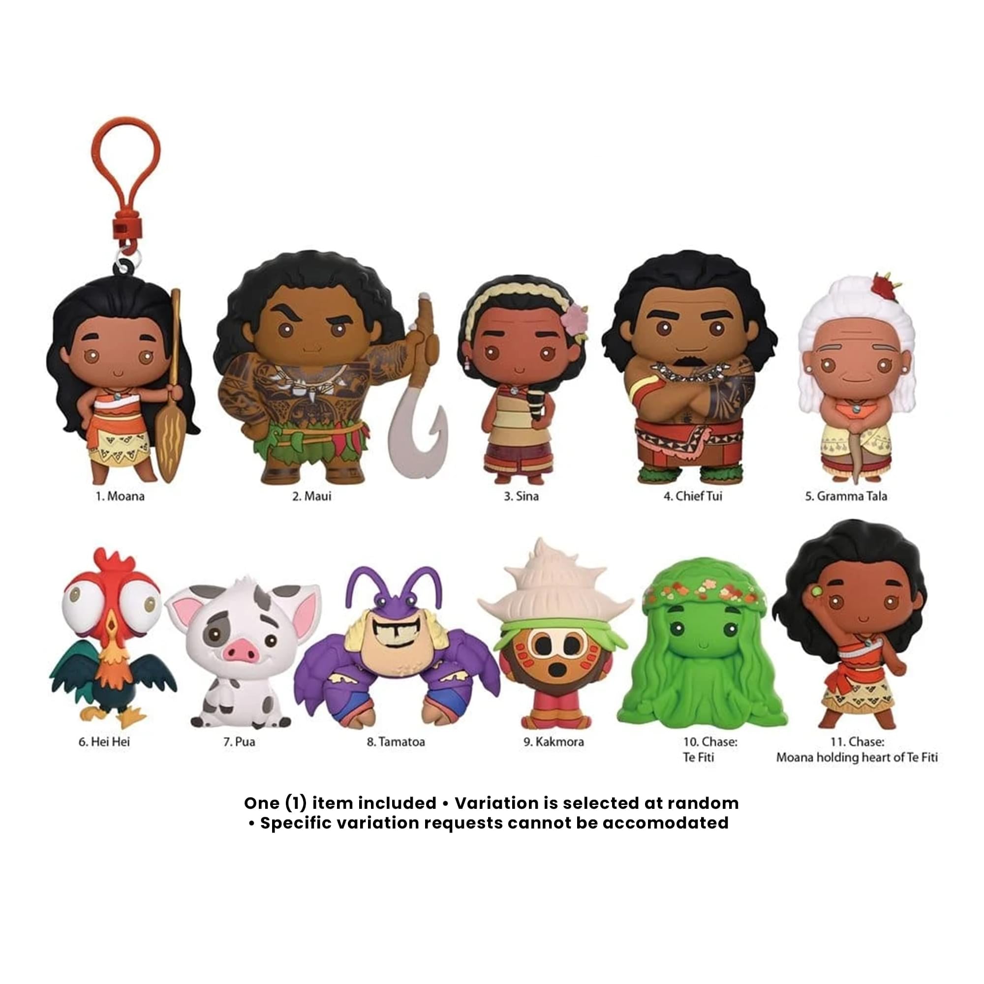 Disney Moana Series 2 Blind Bag 3D Foam Bag Clip | 1 Random