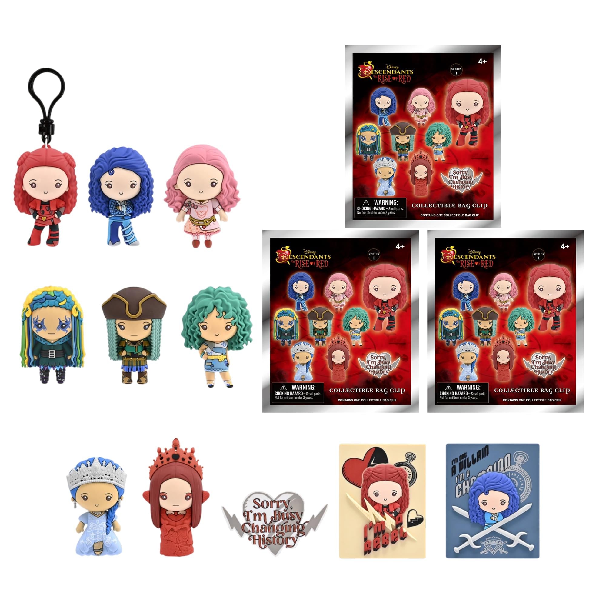 Disney Descendants Series 1 Blind Bag 3D Foam Bag Clip | 3 Random