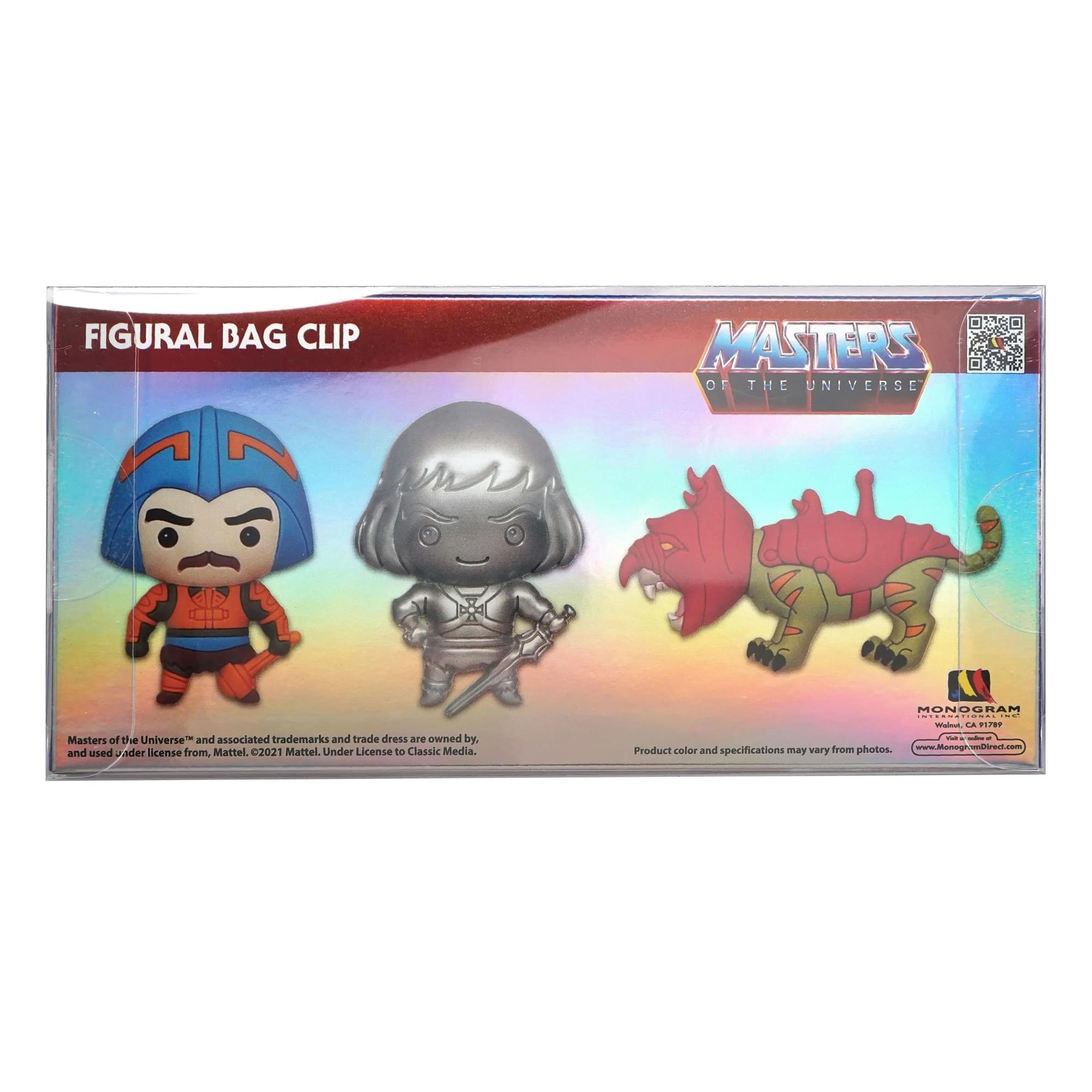 MOTU 3D Foam Figural Bag Clip Set | Man-At-Arms, He-Man, Battle Cat