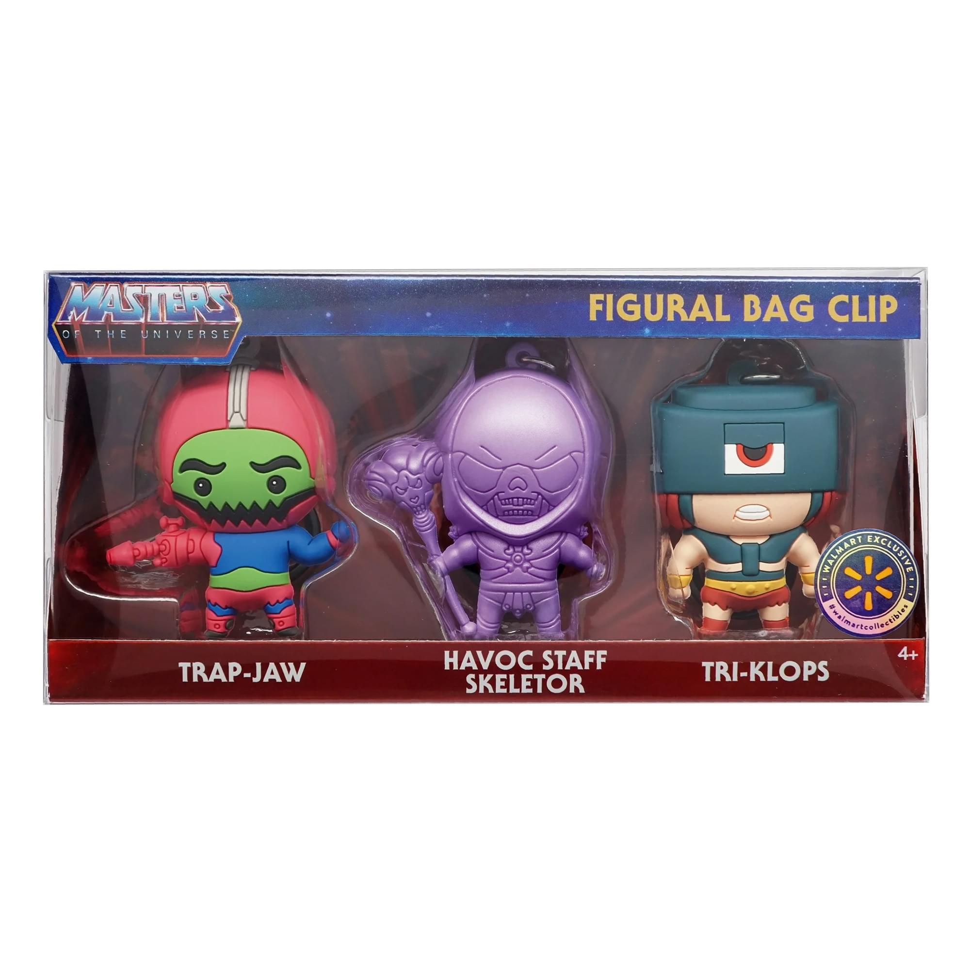 MOTU 3D Foam Figural Bag Clip Set | Trap-Jaw, Skeletor, Tri-Klops