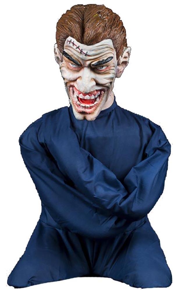 Halloween Horror Scary Insane Inmate Straight Jacket Animatronic Prop