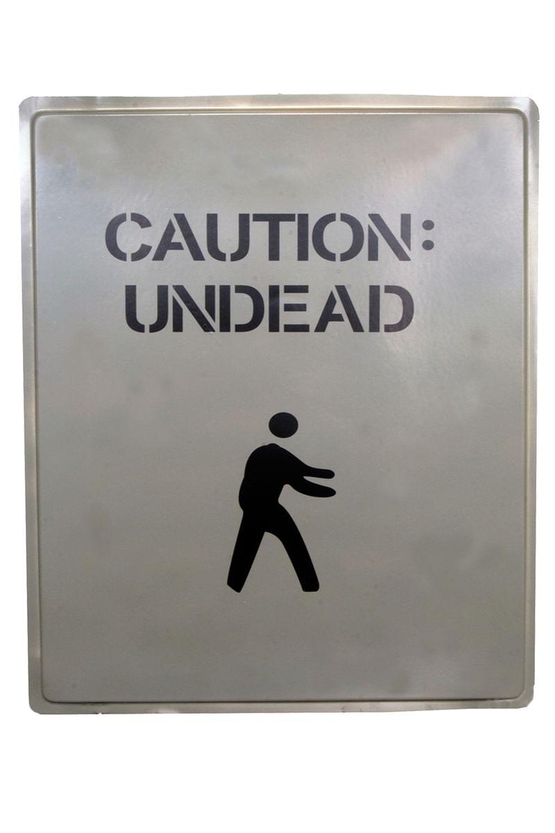 19 x 16" Caution Undead Sign Halloween Prop Indoor & Outdoor