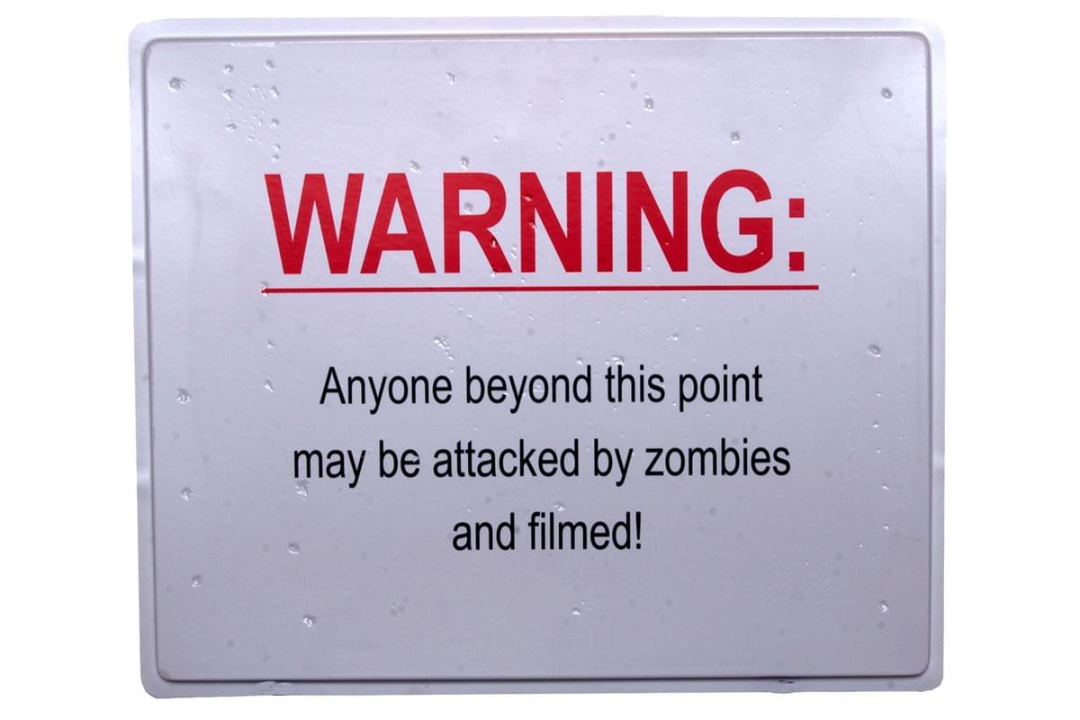 19 x 16" Warning Sign Halloween Prop Indoor & Outdoor