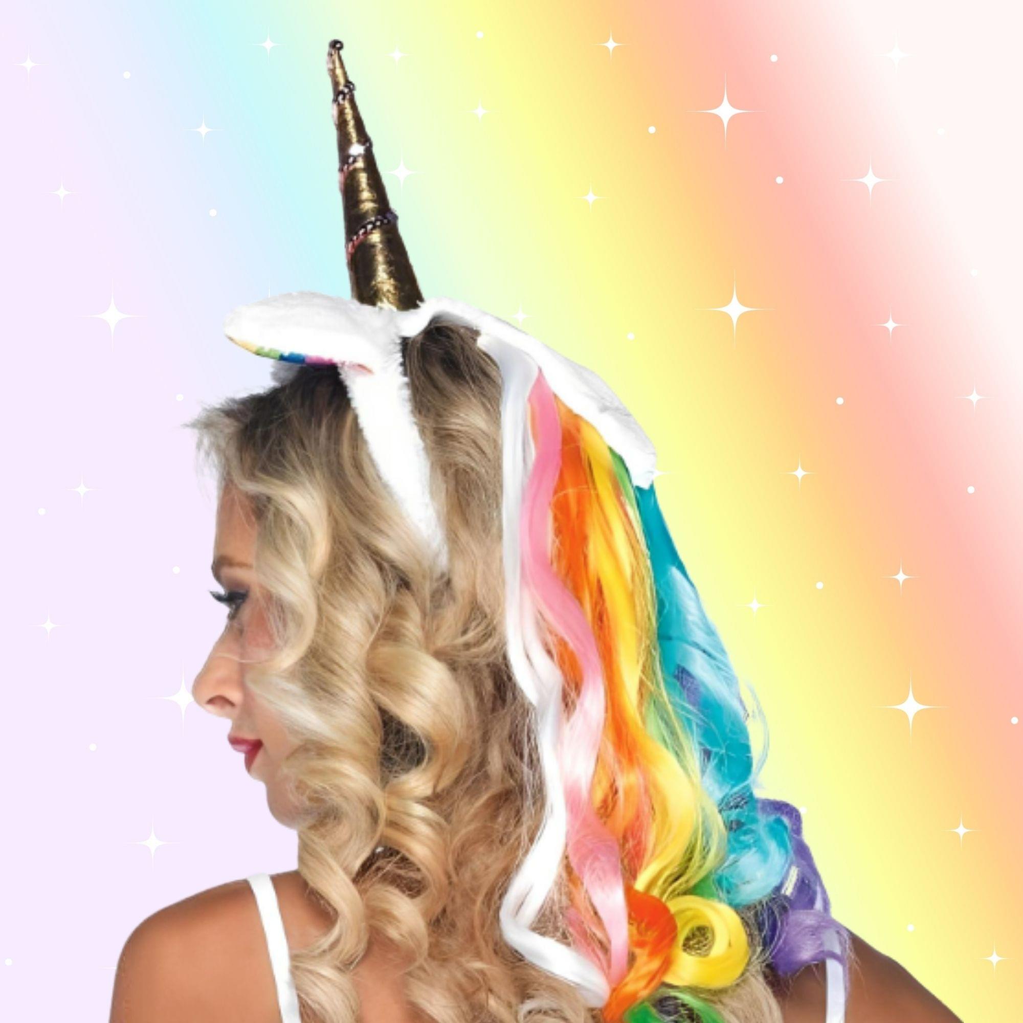 Rainbow Unicorn Adult Costume Headband