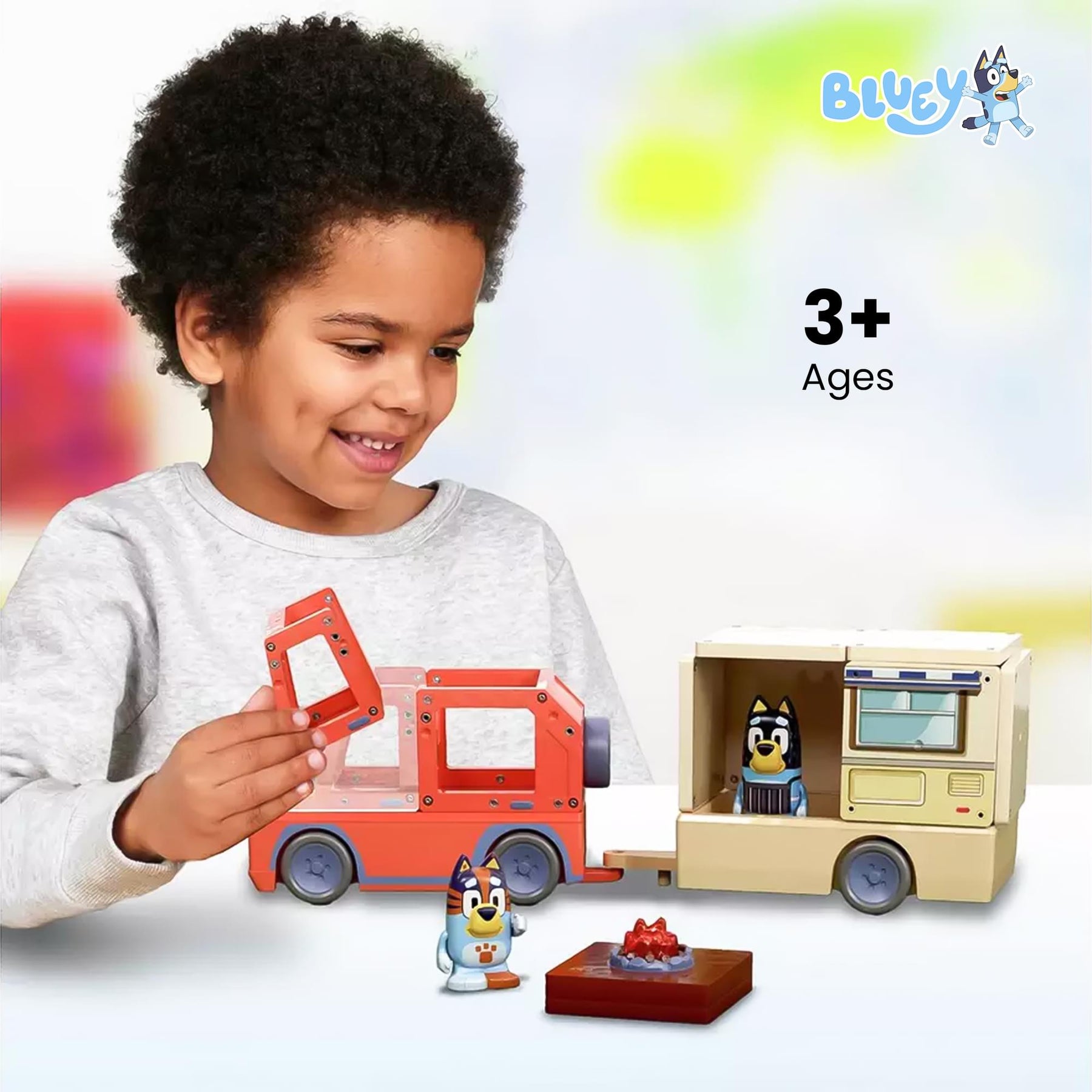 Bluey Heeler Camper Tile Town 13-Piece Magnetic Tile Playset