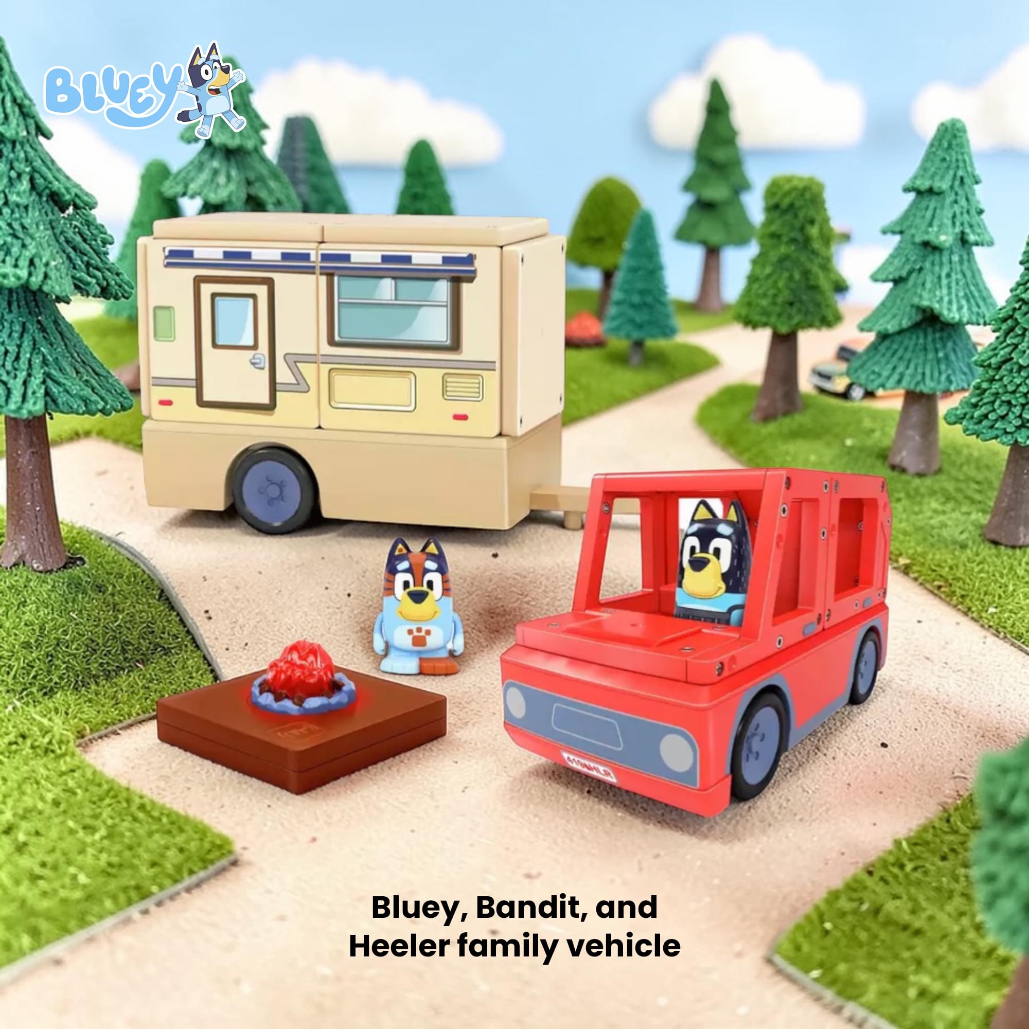 Bluey Heeler Camper Tile Town 13-Piece Magnetic Tile Playset