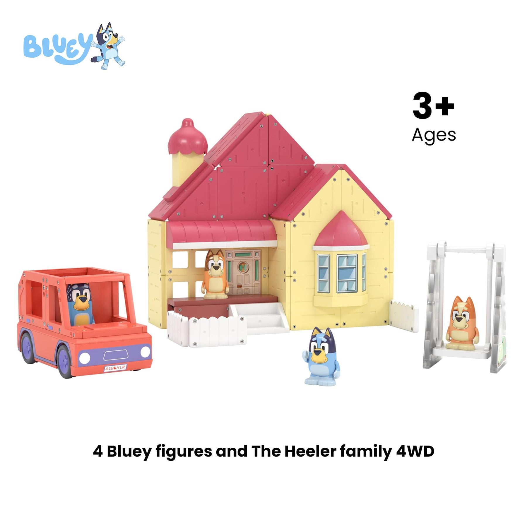 Bluey Heeler Family Home Tile Town 52-Piece Magnetic Tile Playset