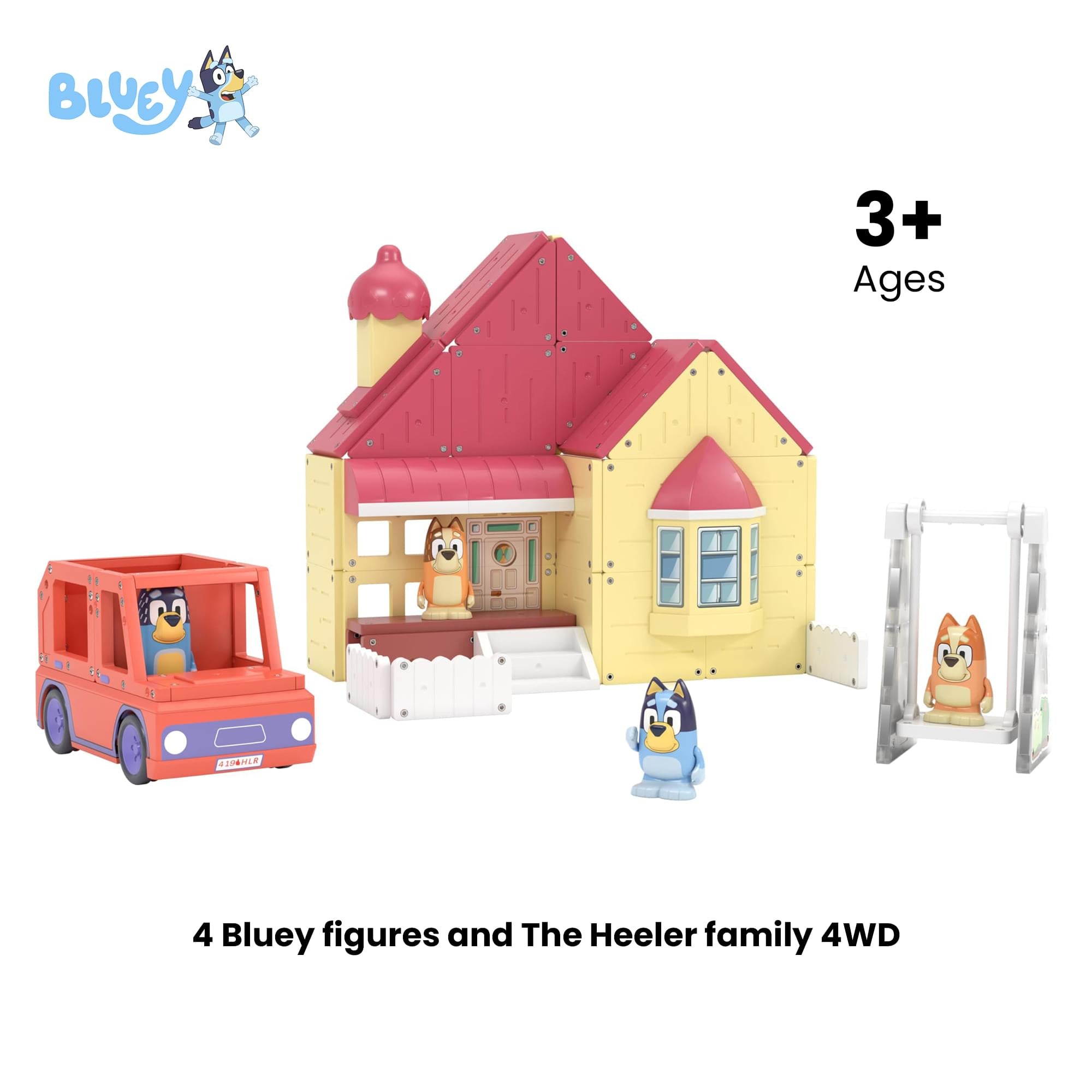 Bluey Heeler Family Home Tile Town 52-Piece Magnetic Tile Playset