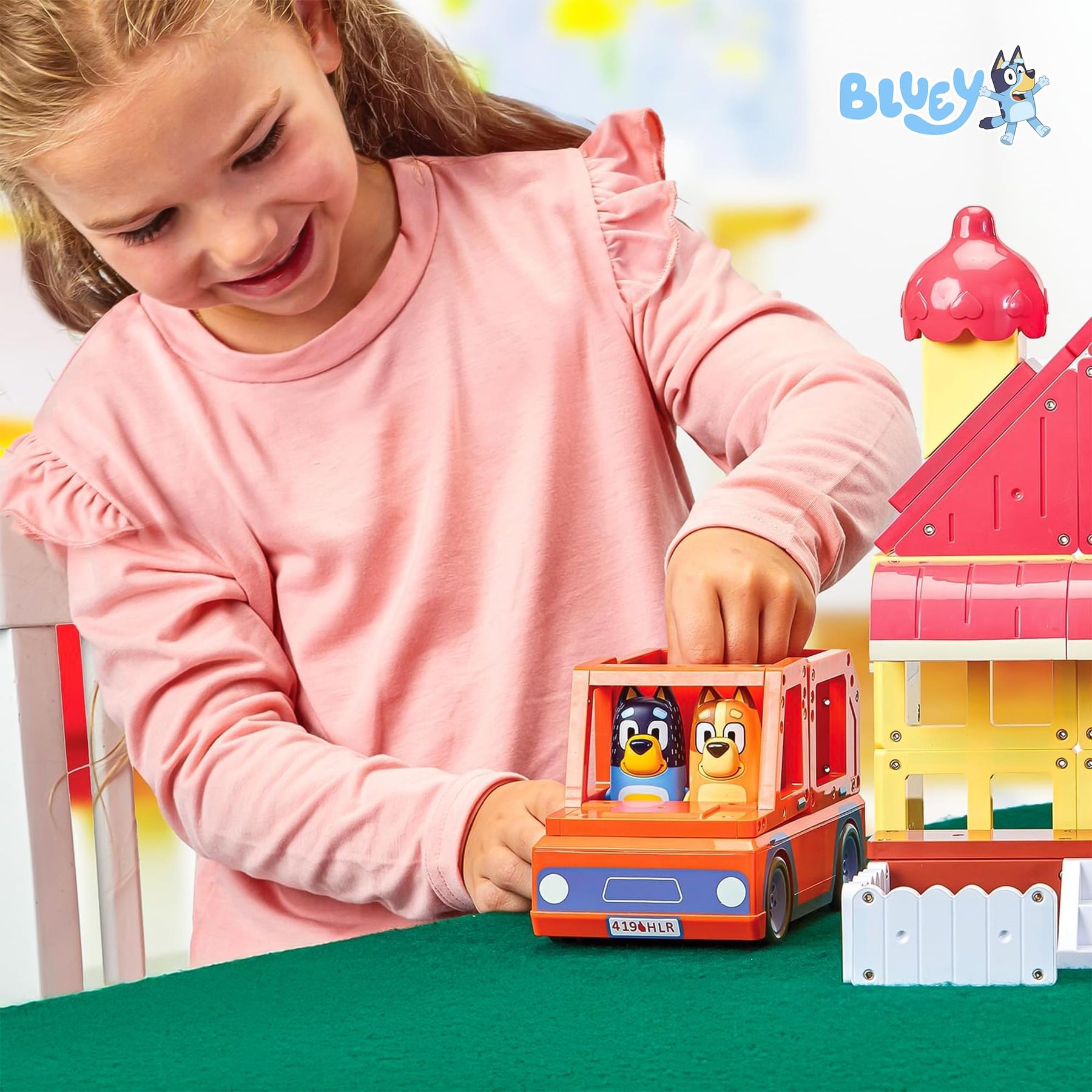 Bluey Heeler Family Home Tile Town 52-Piece Magnetic Tile Playset