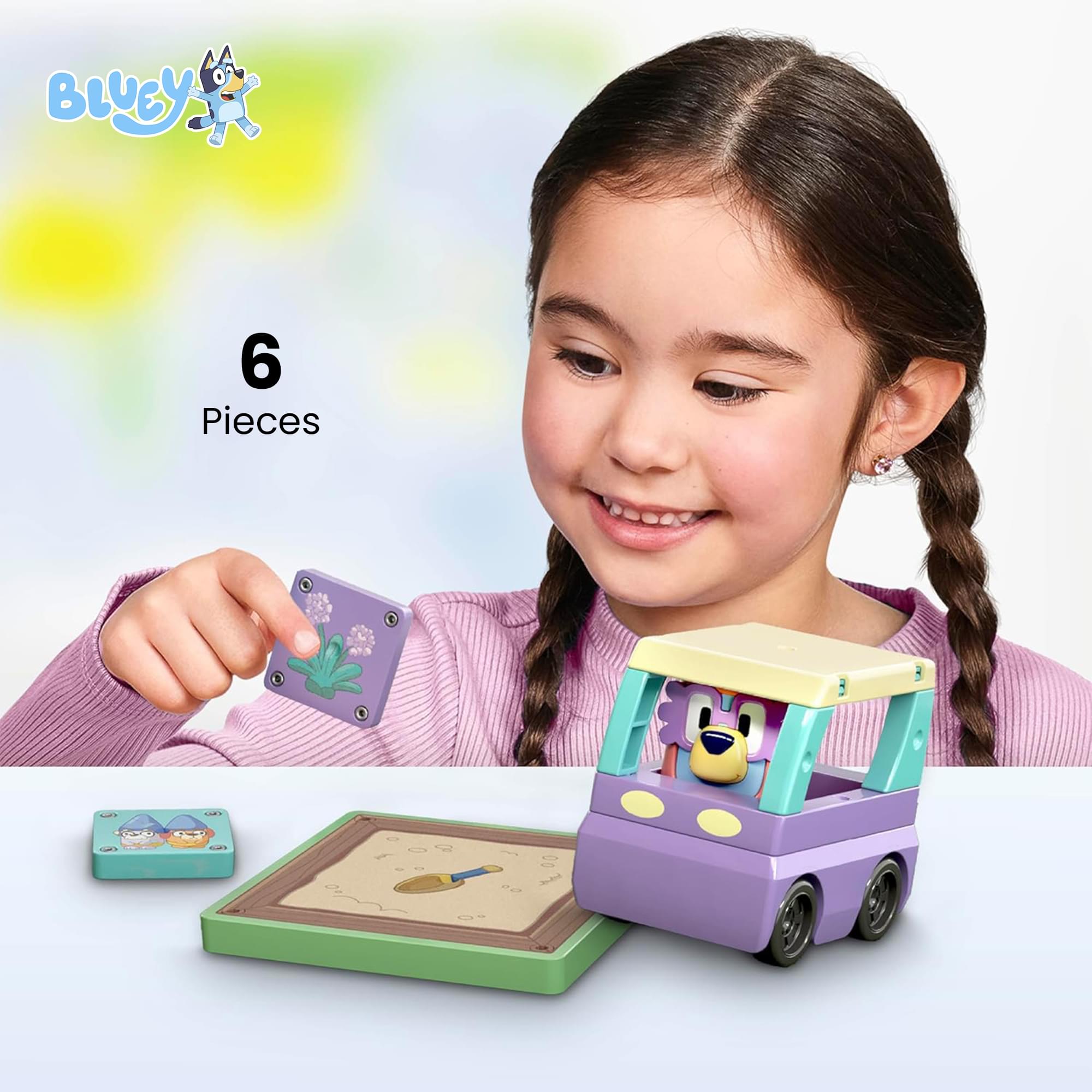 Bluey Granny Tile Town 6-Piece Magnetic Tile Booster Set