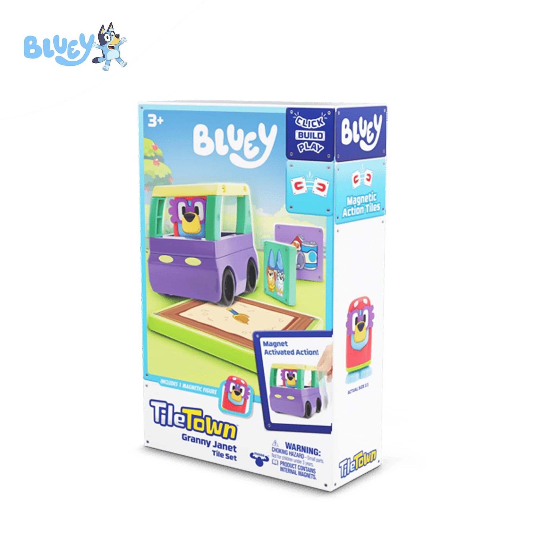 Bluey Granny Tile Town 6-Piece Magnetic Tile Booster Set