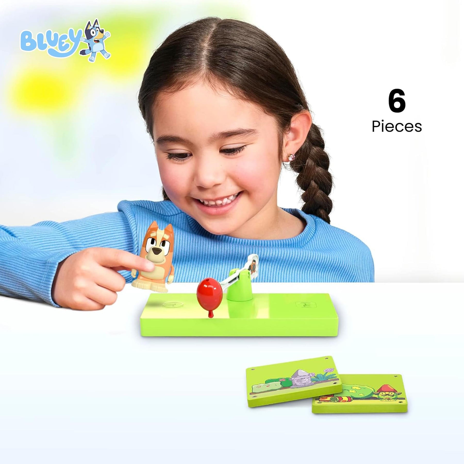 Bluey Bingo Tile Town 6-Piece Magnetic Tile Booster Set