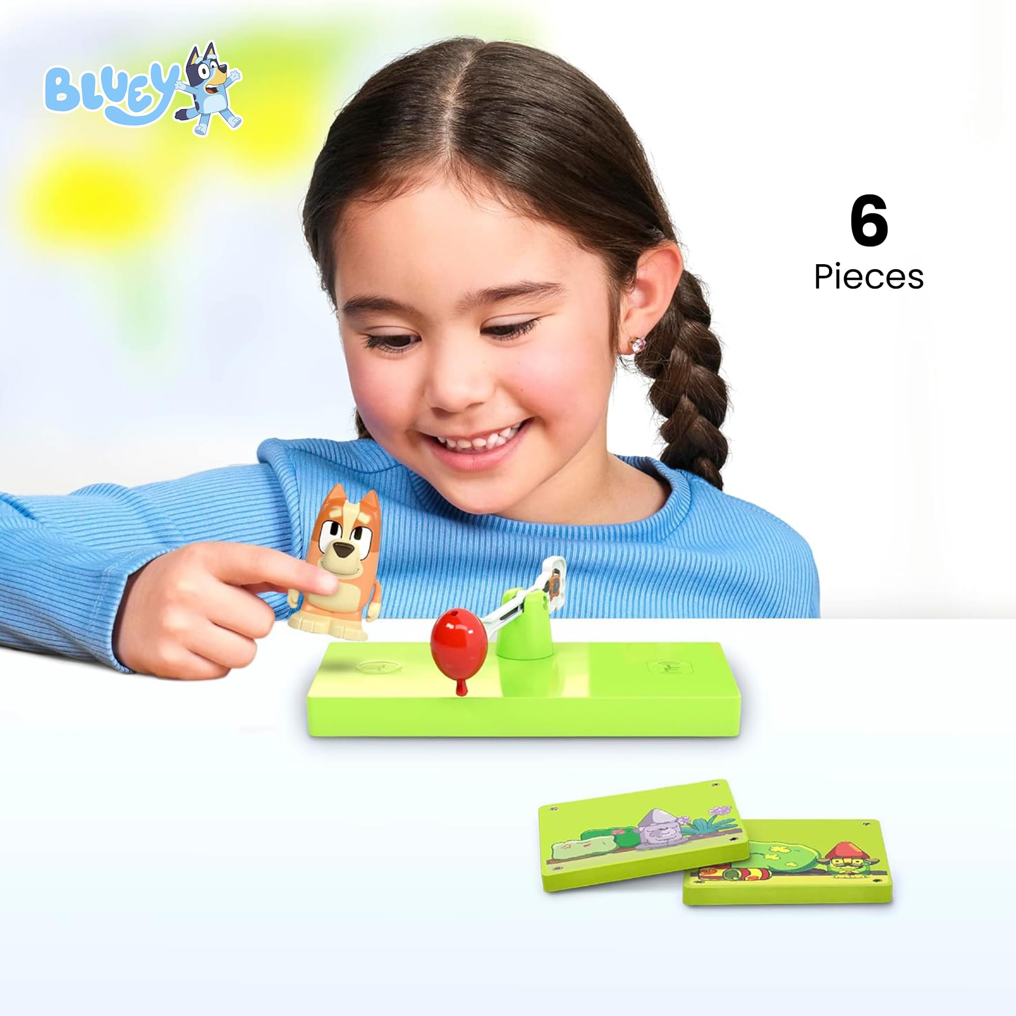 Bluey Bingo Tile Town 6-Piece Magnetic Tile Booster Set