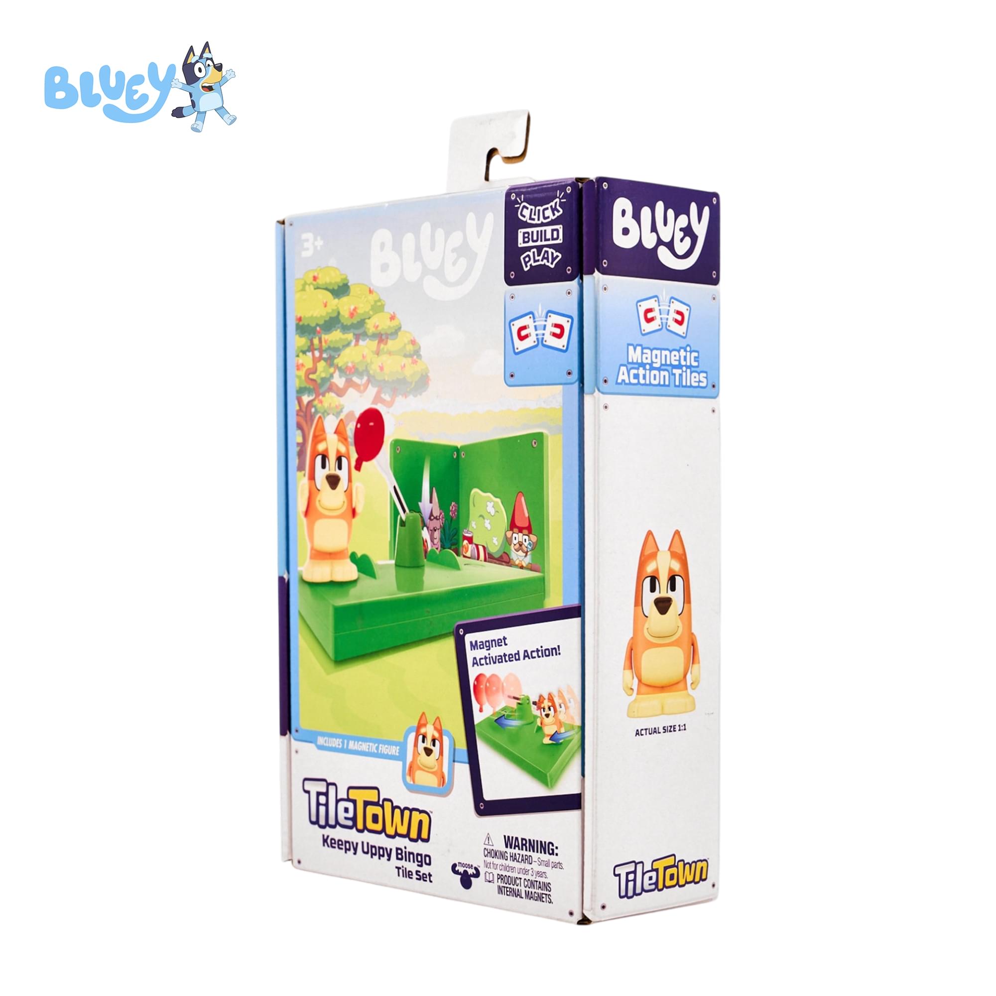 Bluey Bingo Tile Town 6-Piece Magnetic Tile Booster Set