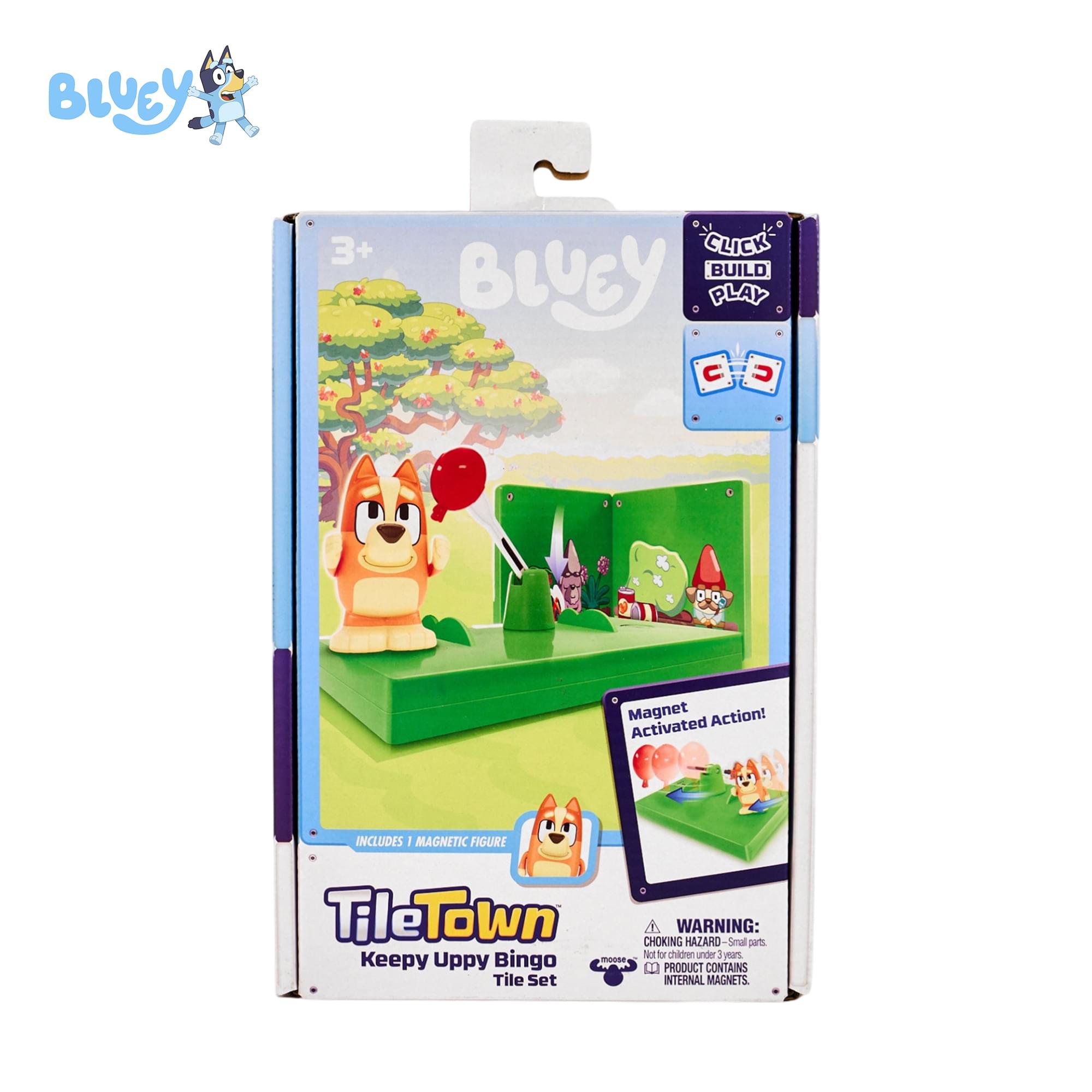 Bluey Bingo Tile Town 6-Piece Magnetic Tile Booster Set