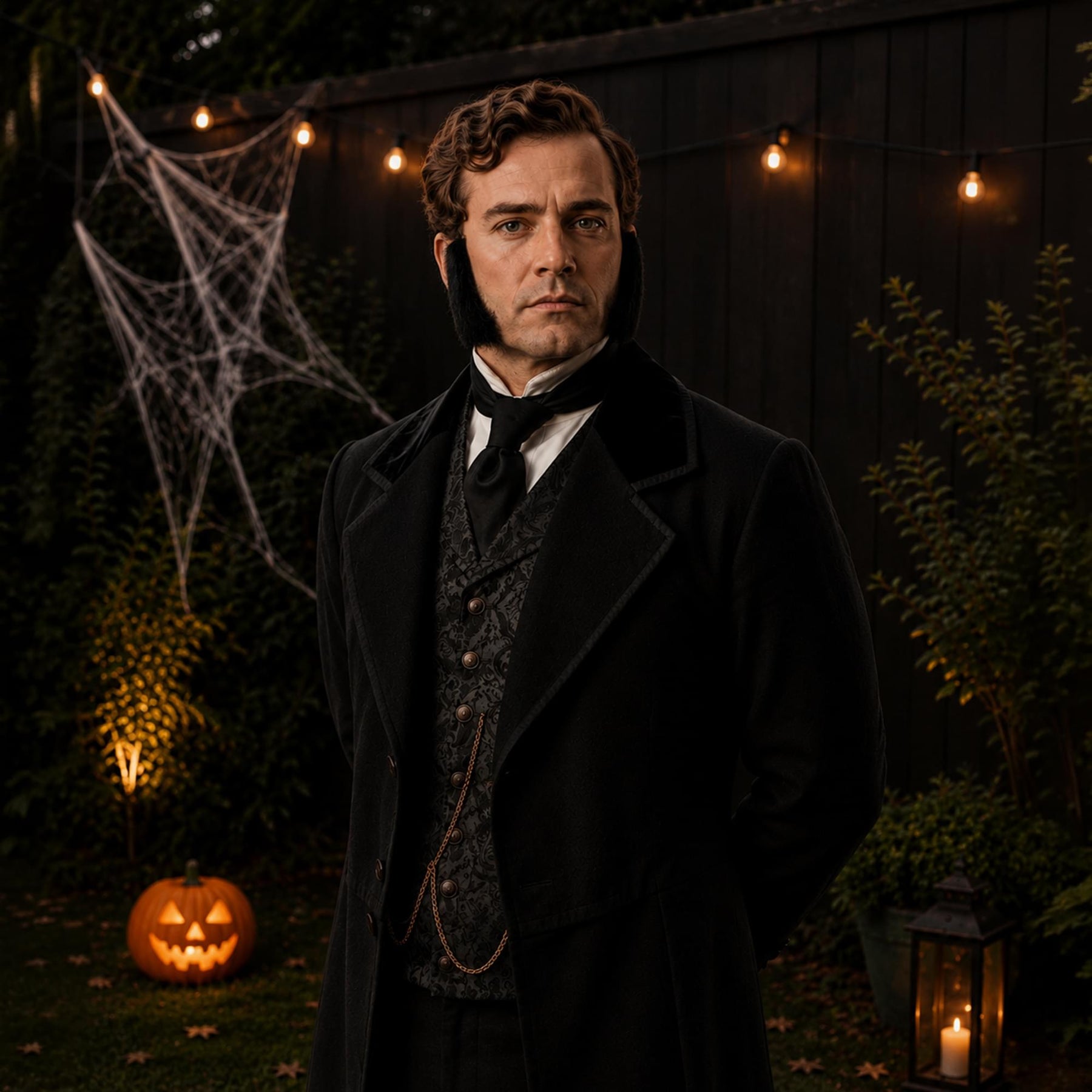 Black Sideburns Adult Costume
