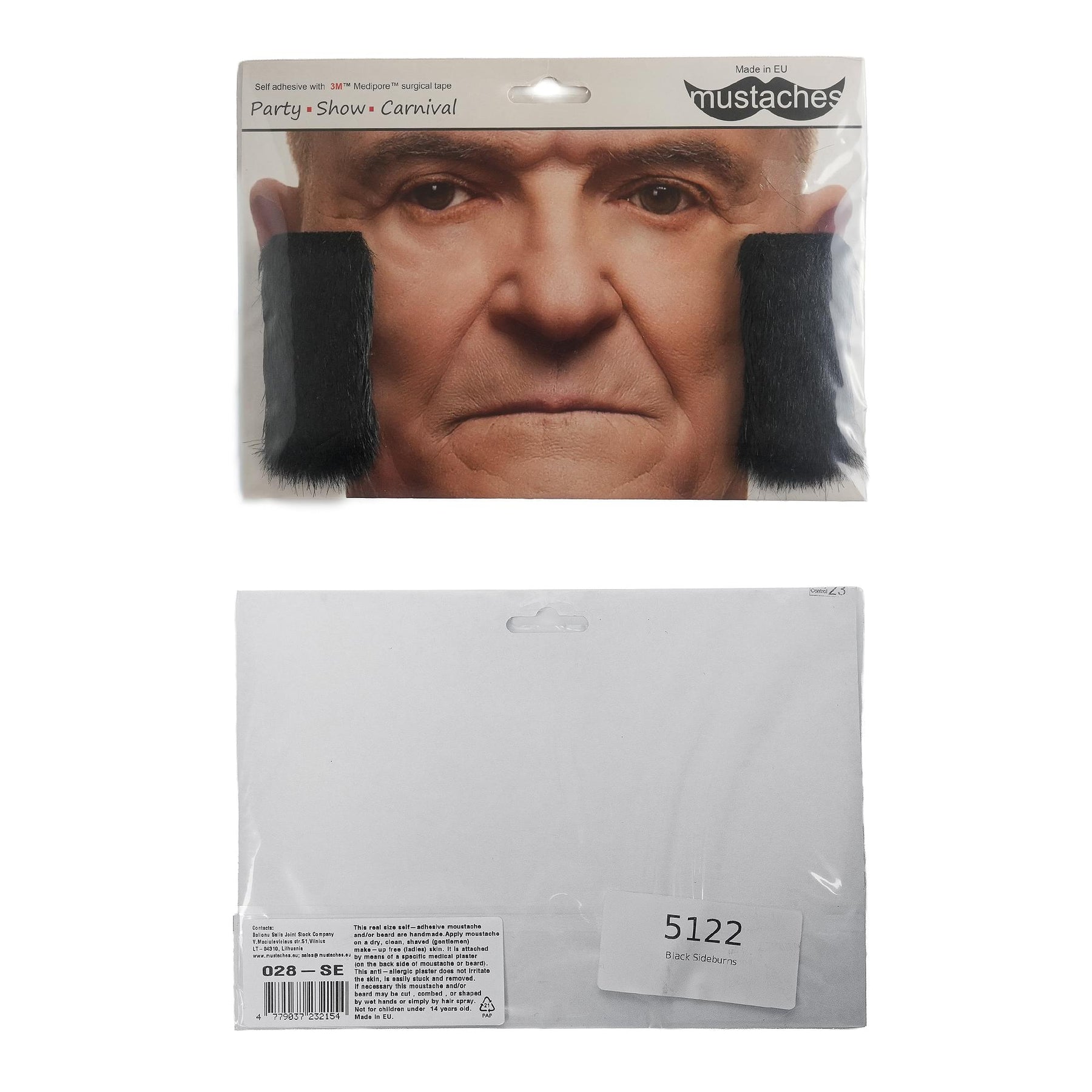 Black Sideburns Adult Costume