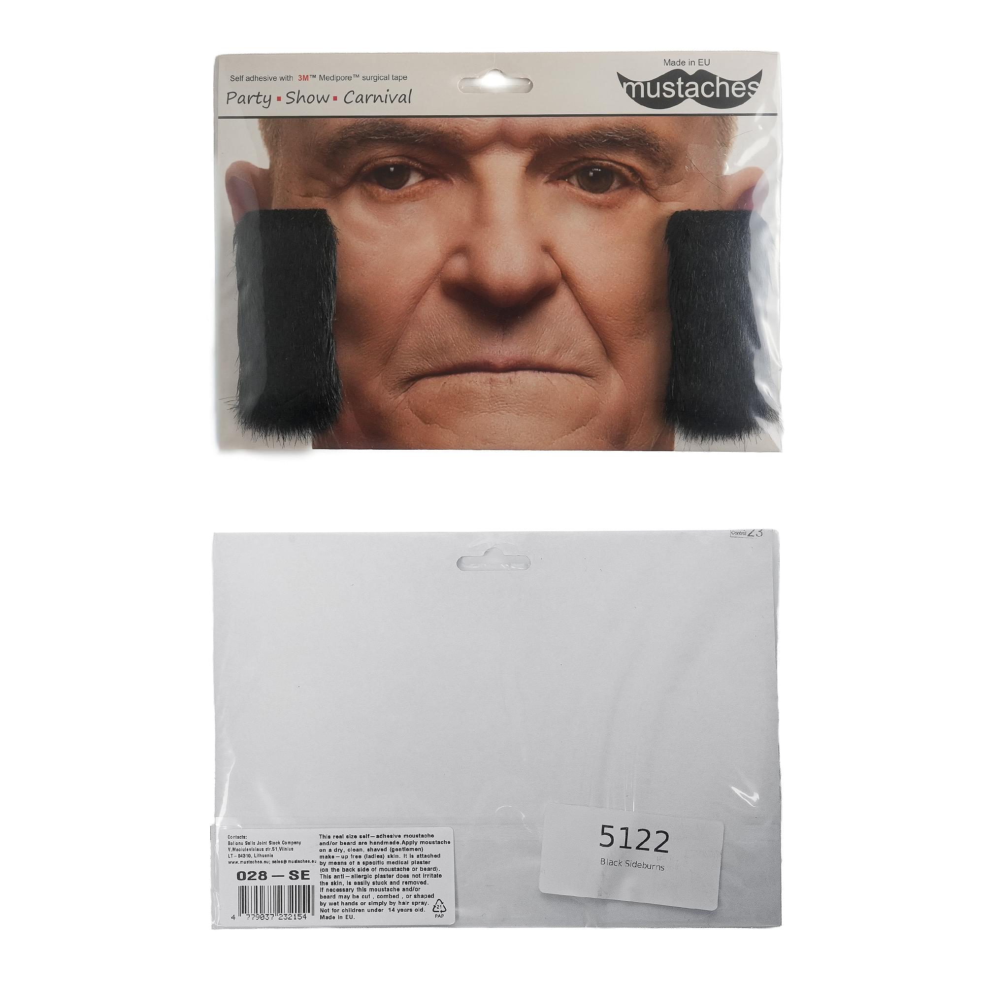 Black Sideburns Adult Costume