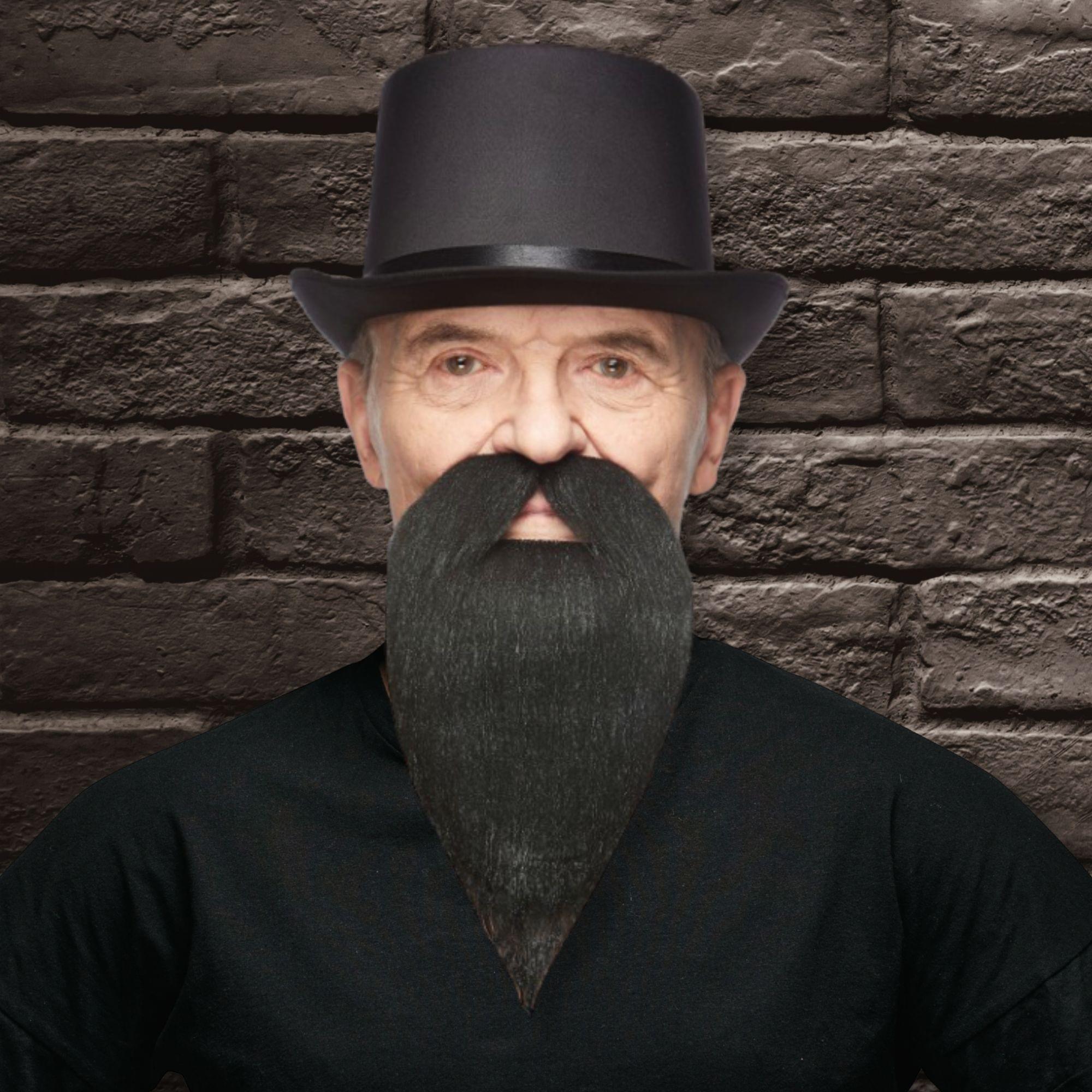 Black Beard & Moustache Adult Costume Accessory Set