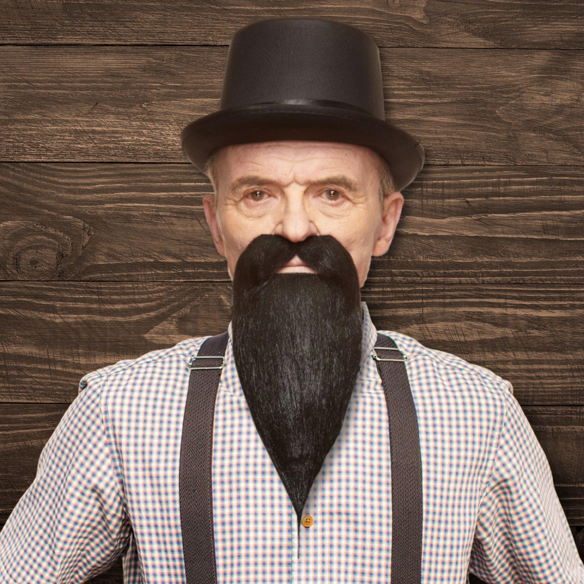 Black Beard & Moustache Adult Costume Accessory Set