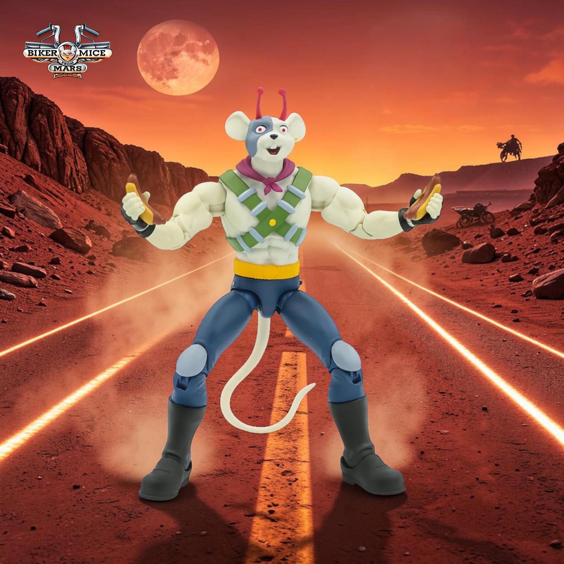 Biker Mice From Mars Action Figure Three-Pack | Throttle, Modo, & Vinnie