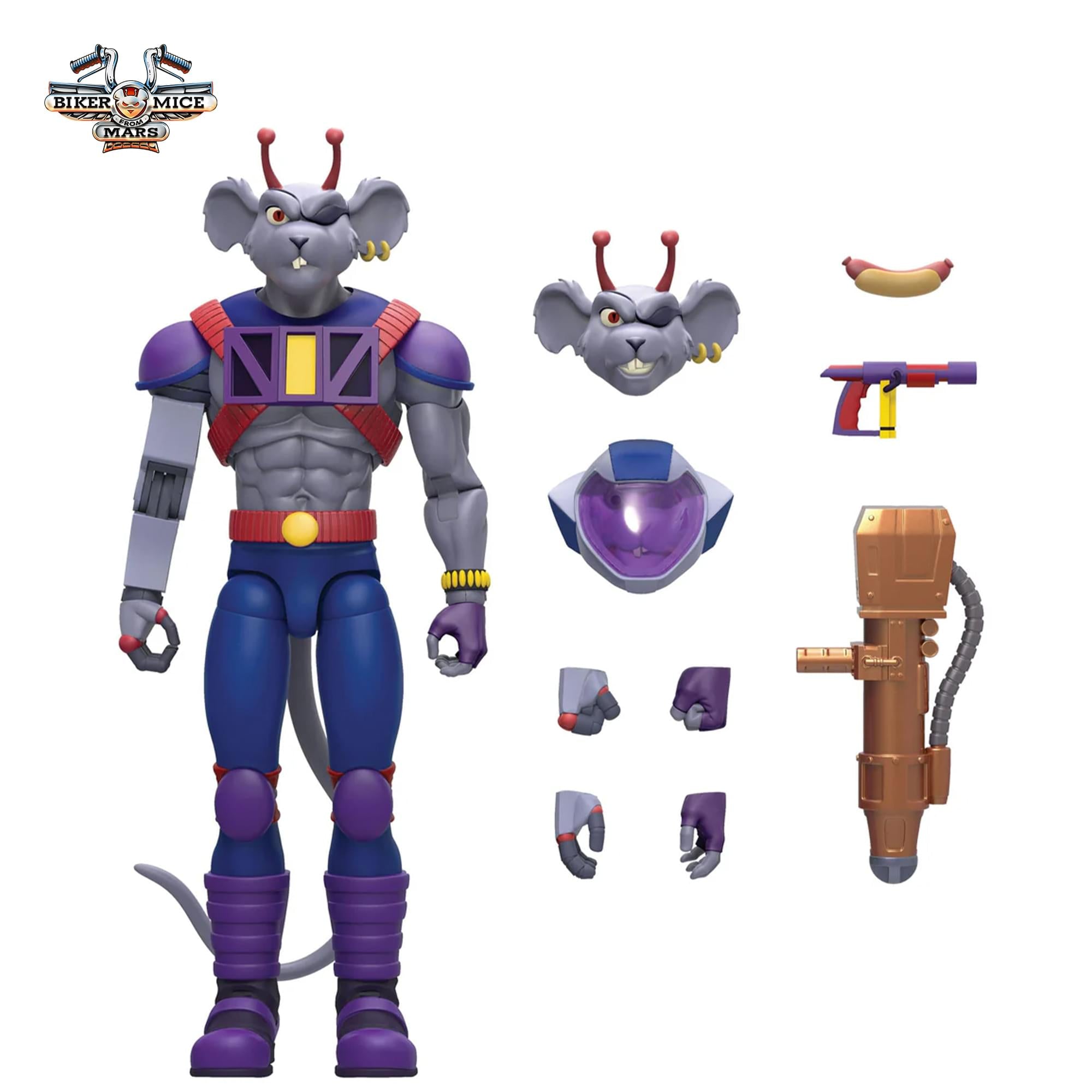 Biker Mice From Mars Action Figure Three-Pack | Throttle, Modo, & Vinnie