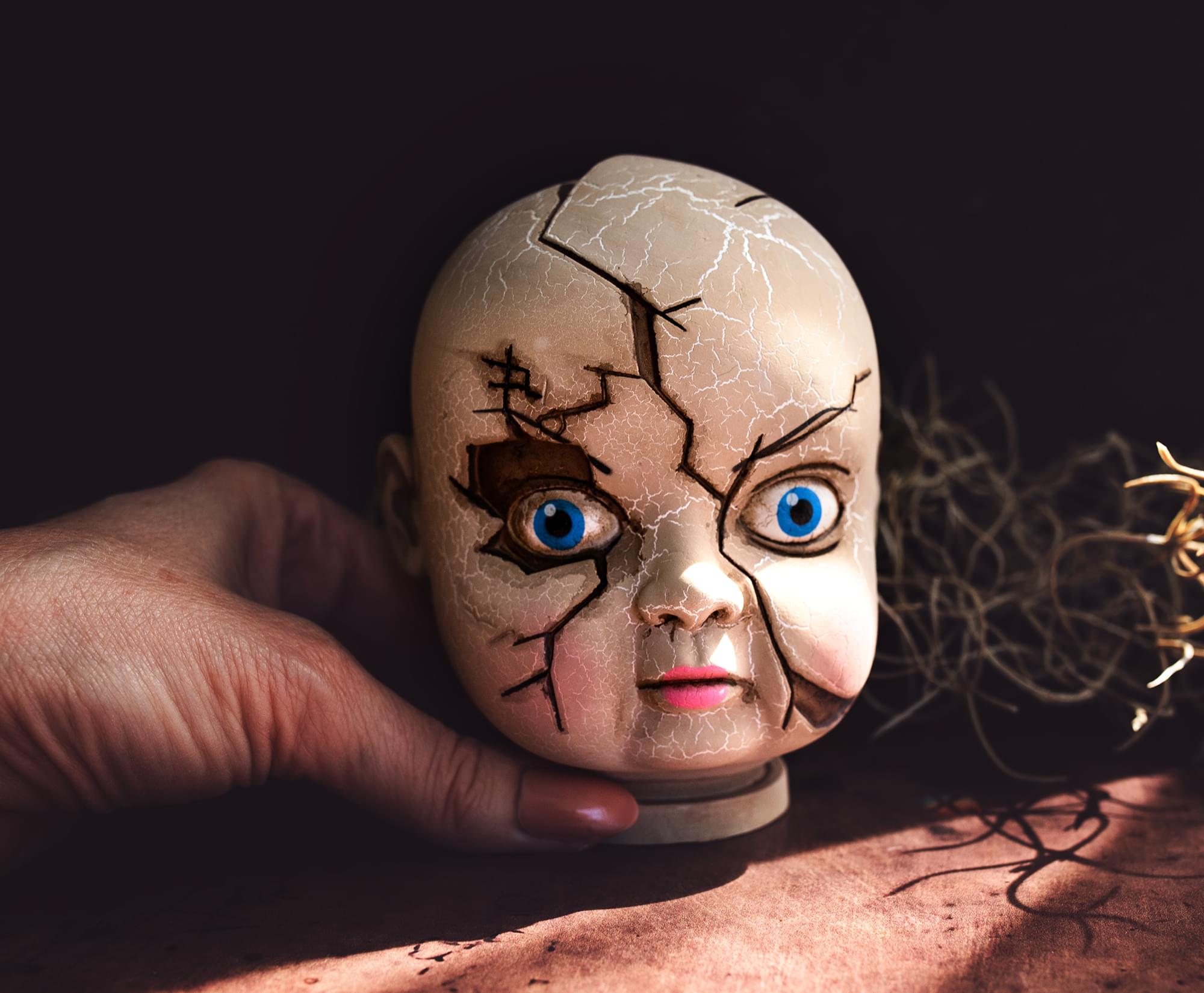 Baby Eat You Alive Broken Doll Head Collectible