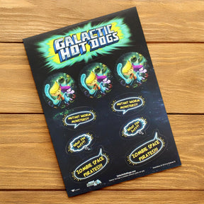 Galactic Hot Dogs Stickers | Nerd Block Jr. Exclusive
