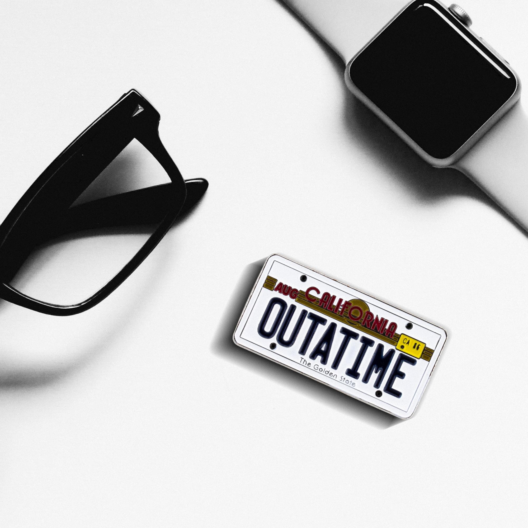 Back to the Future "Outatime" License Plate Enamel Collector Pin