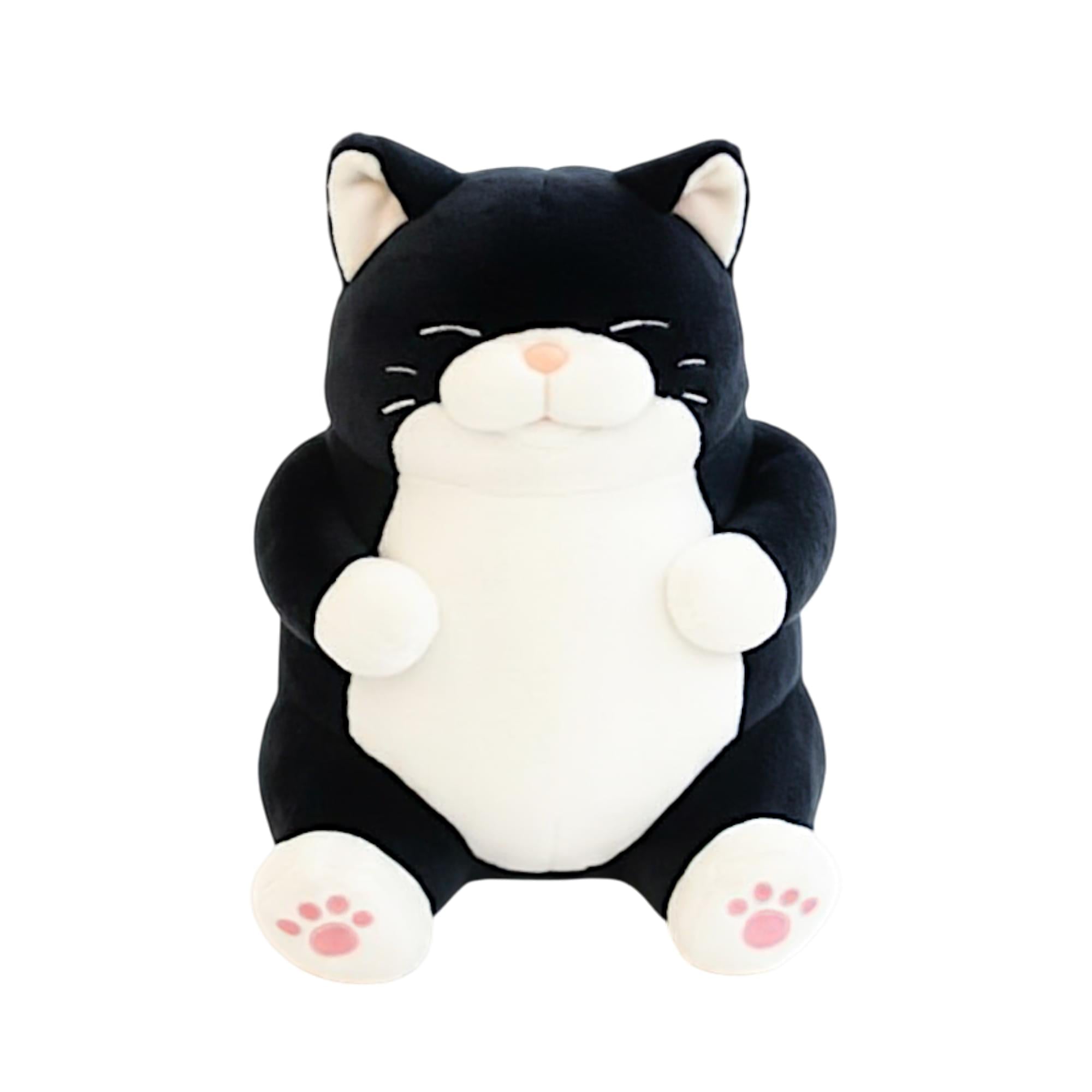 Chubby Meow 12 Inch Plush Pillow | Black