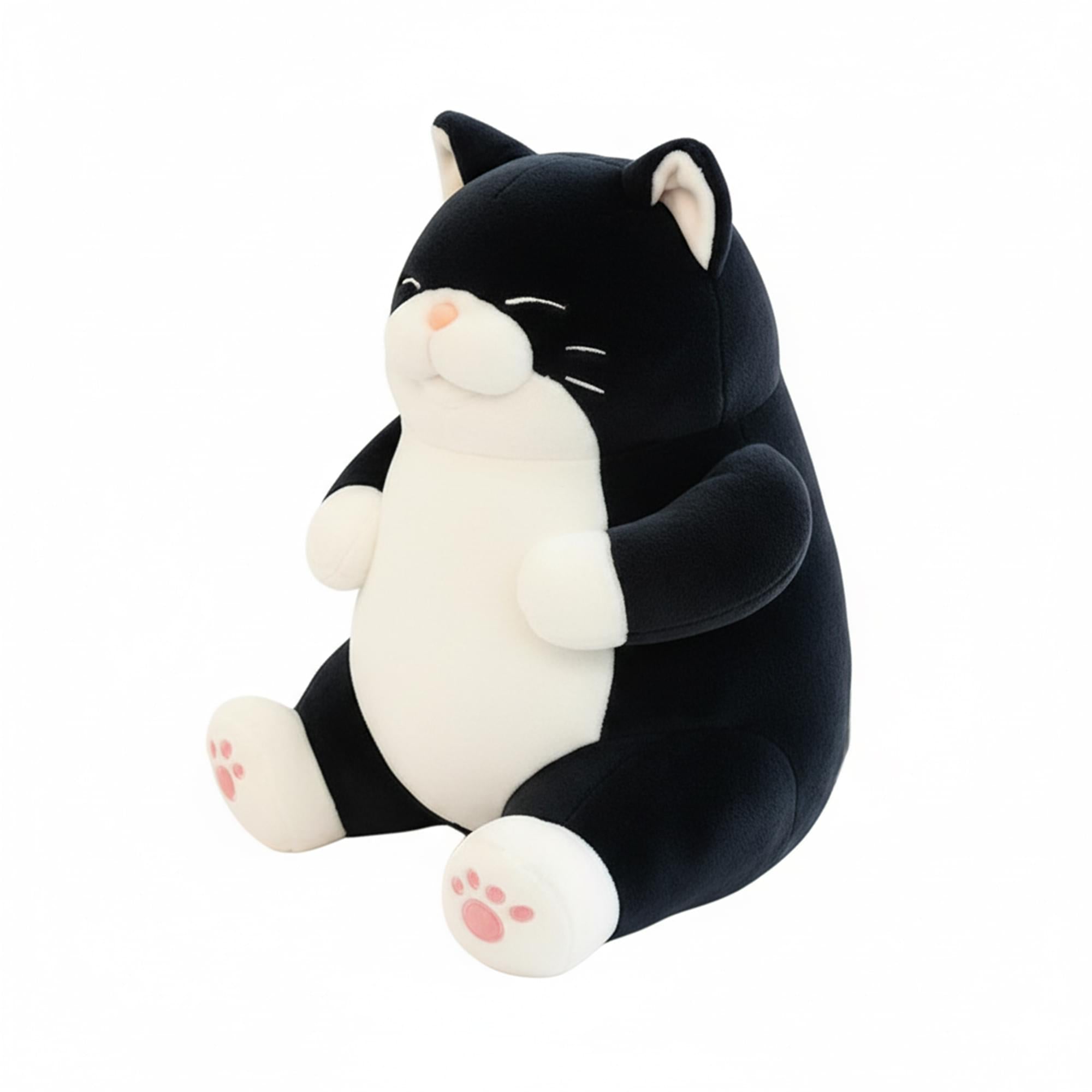 Chubby Meow 12 Inch Plush Pillow | Black