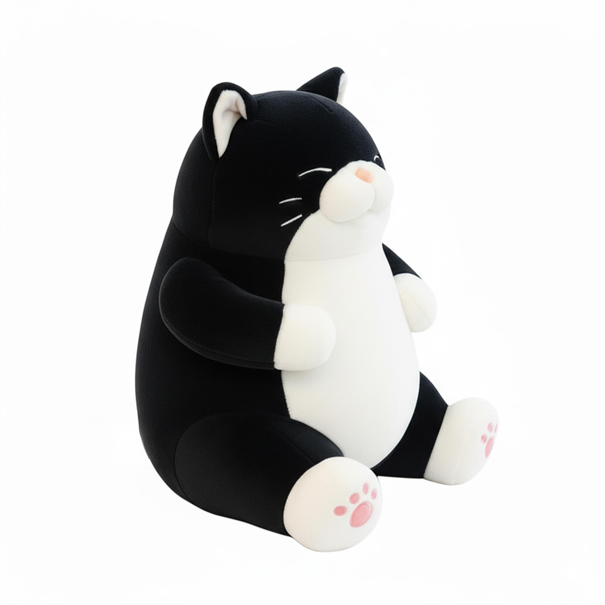 Chubby Meow 12 Inch Plush Pillow | Black