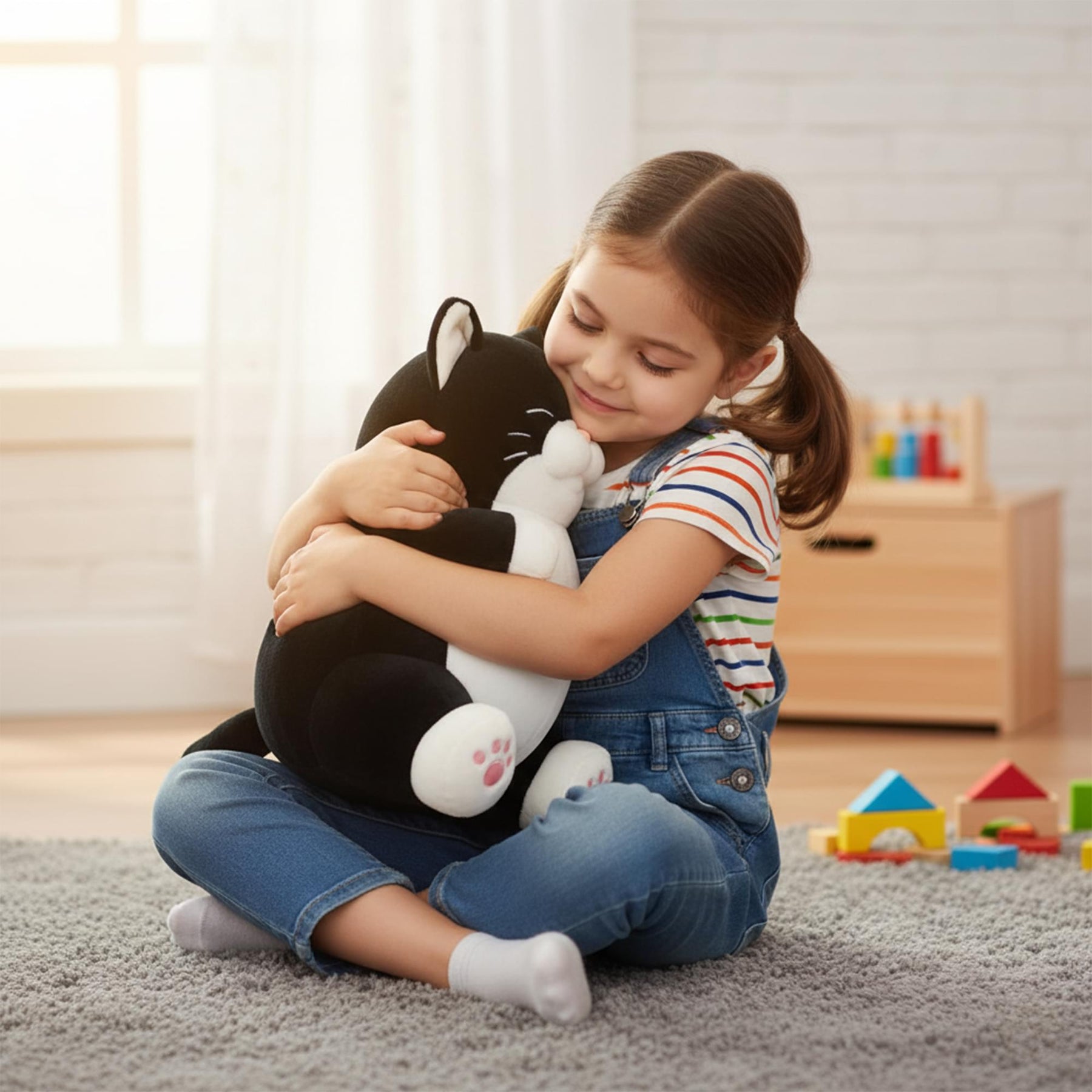 Chubby Meow 12 Inch Plush Pillow | Black