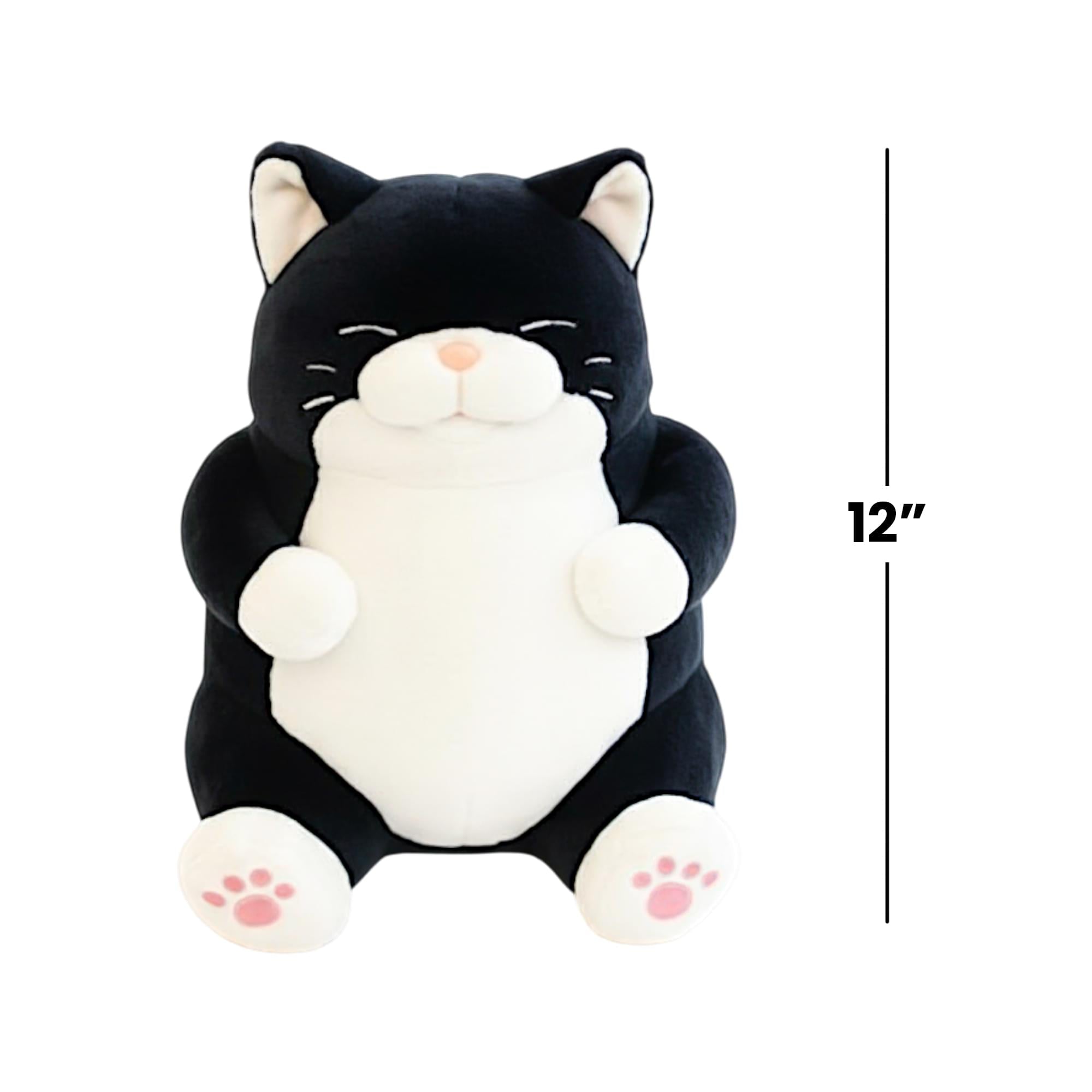 Chubby Meow 12 Inch Plush Pillow | Black