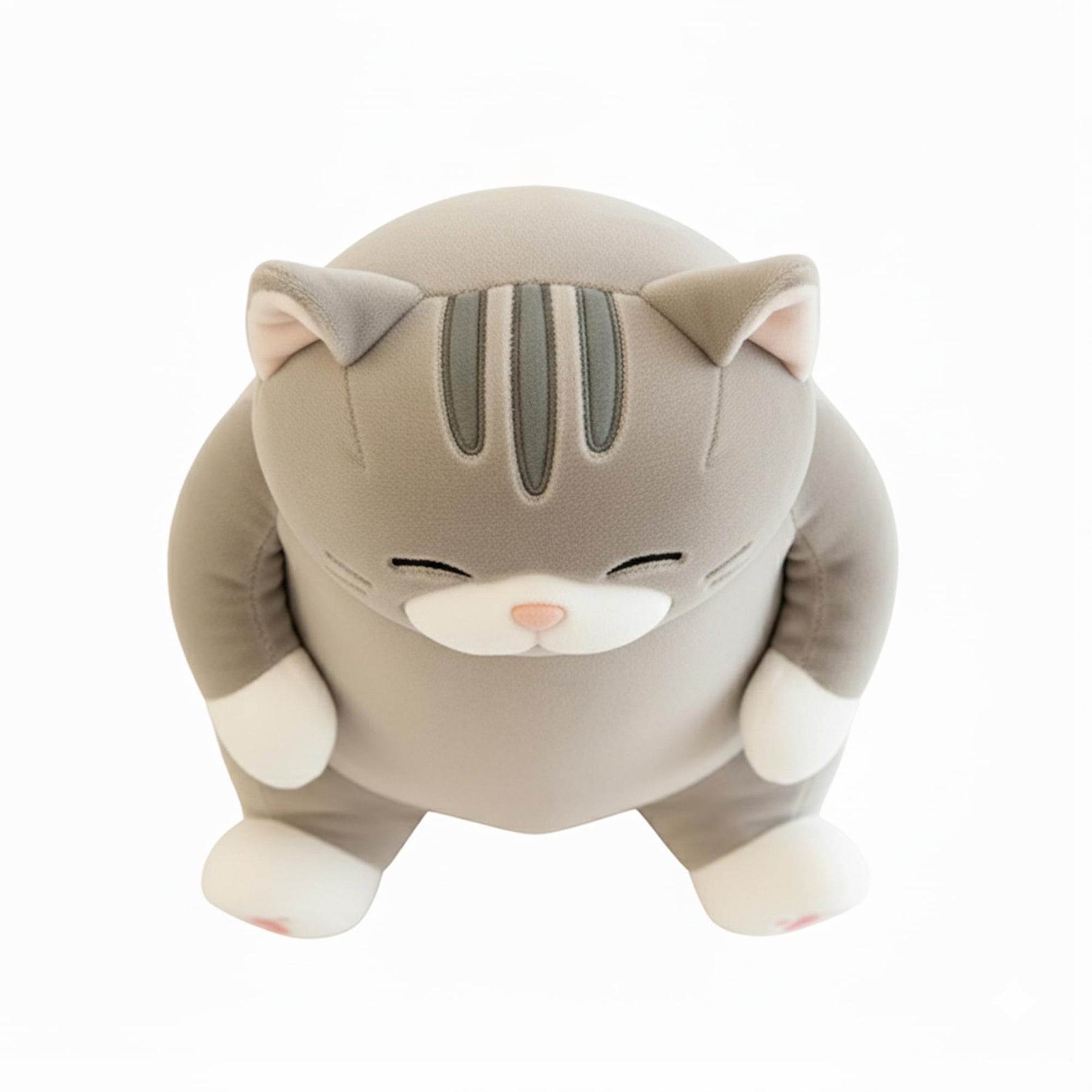Chubby Meow 12 Inch Plush Pillow | Gray