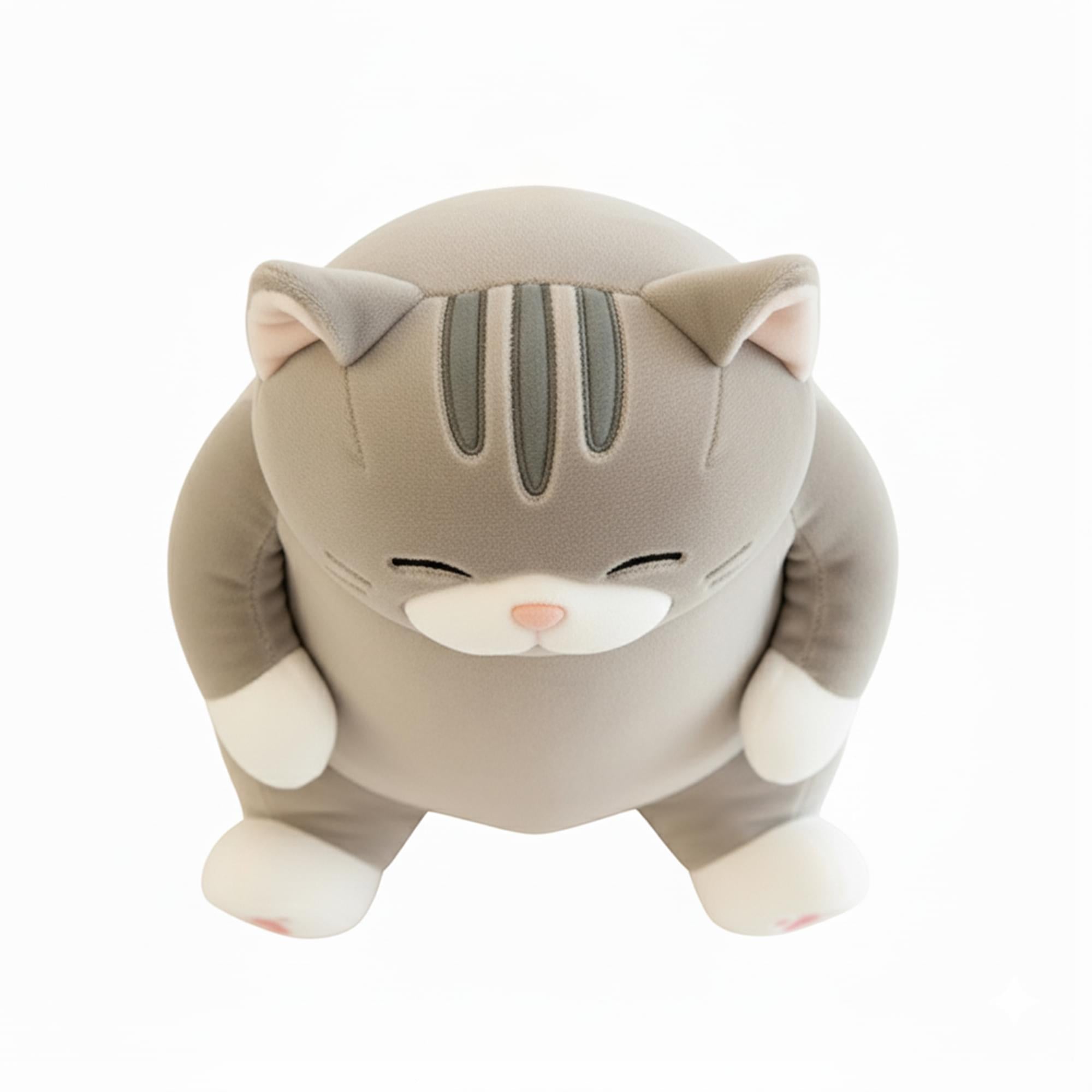 Chubby Meow 12 Inch Plush Pillow | Gray
