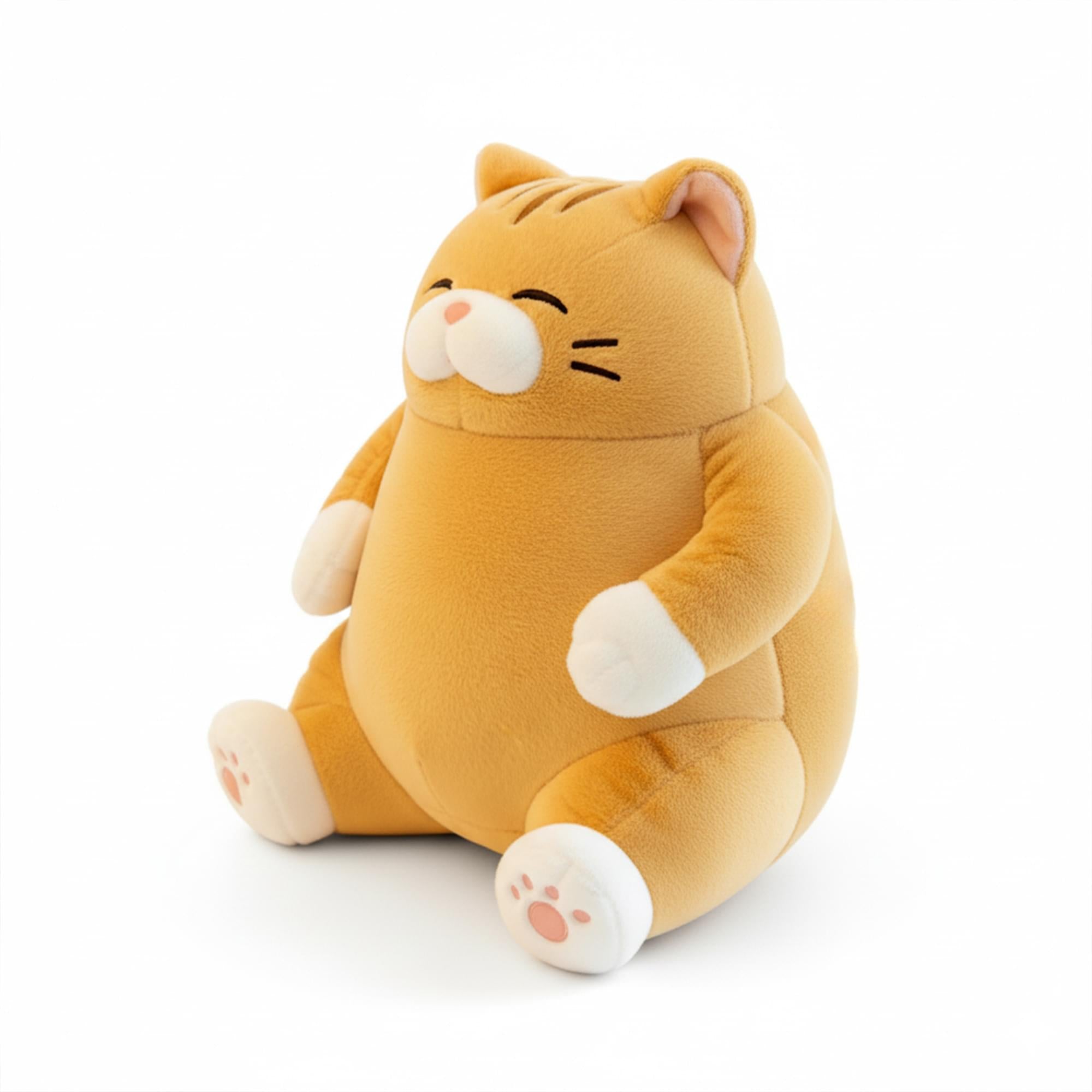 Chubby Meow 12 Inch Plush Pillow | Orange