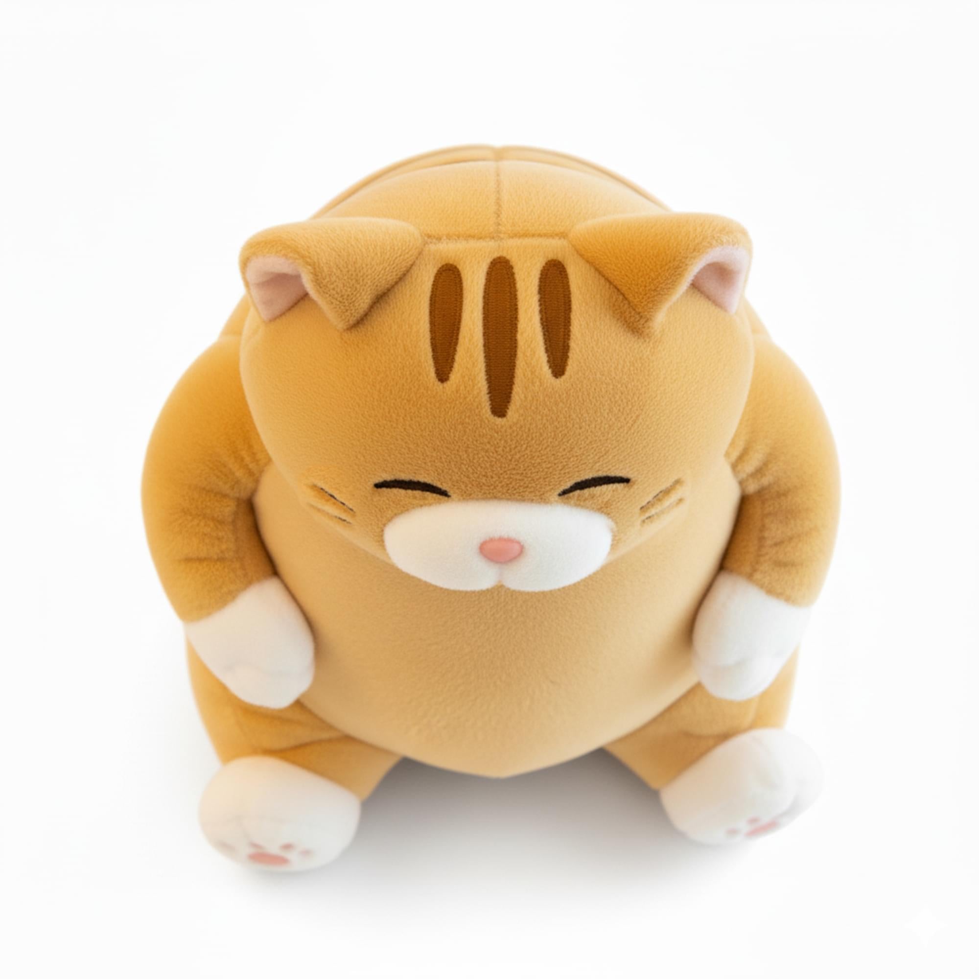 Chubby Meow 12 Inch Plush Pillow | Orange