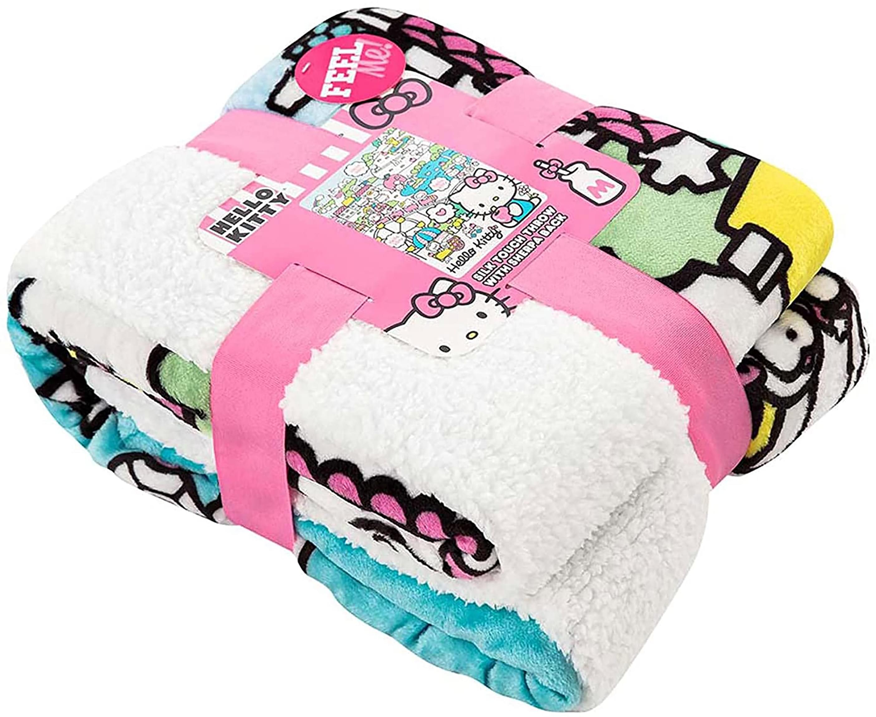Hello Kitty My Cute World 60 x 80 Inch Silk Touch Sherpa Throw Blanket