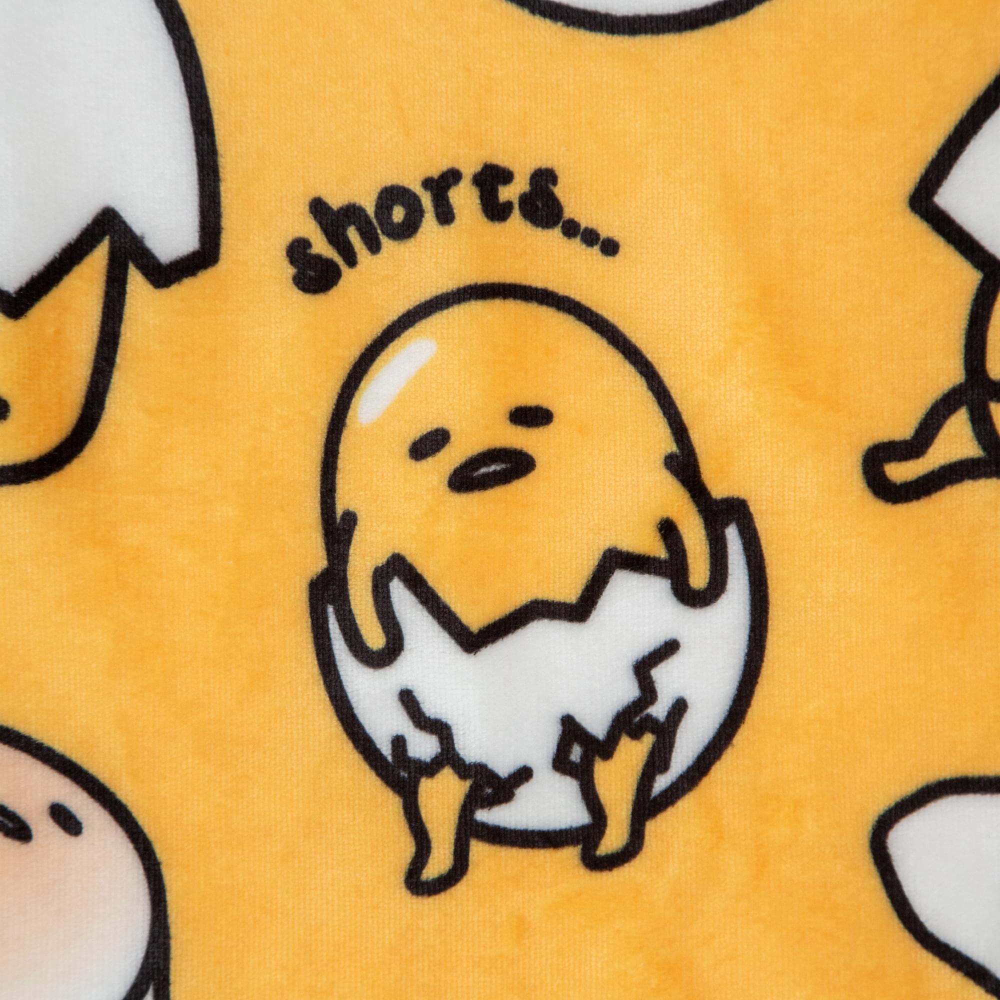 Sanrio Gudetama Shell Shorts Silk-Touch Sherpa Throw Blanket | 50 x 60 Inches