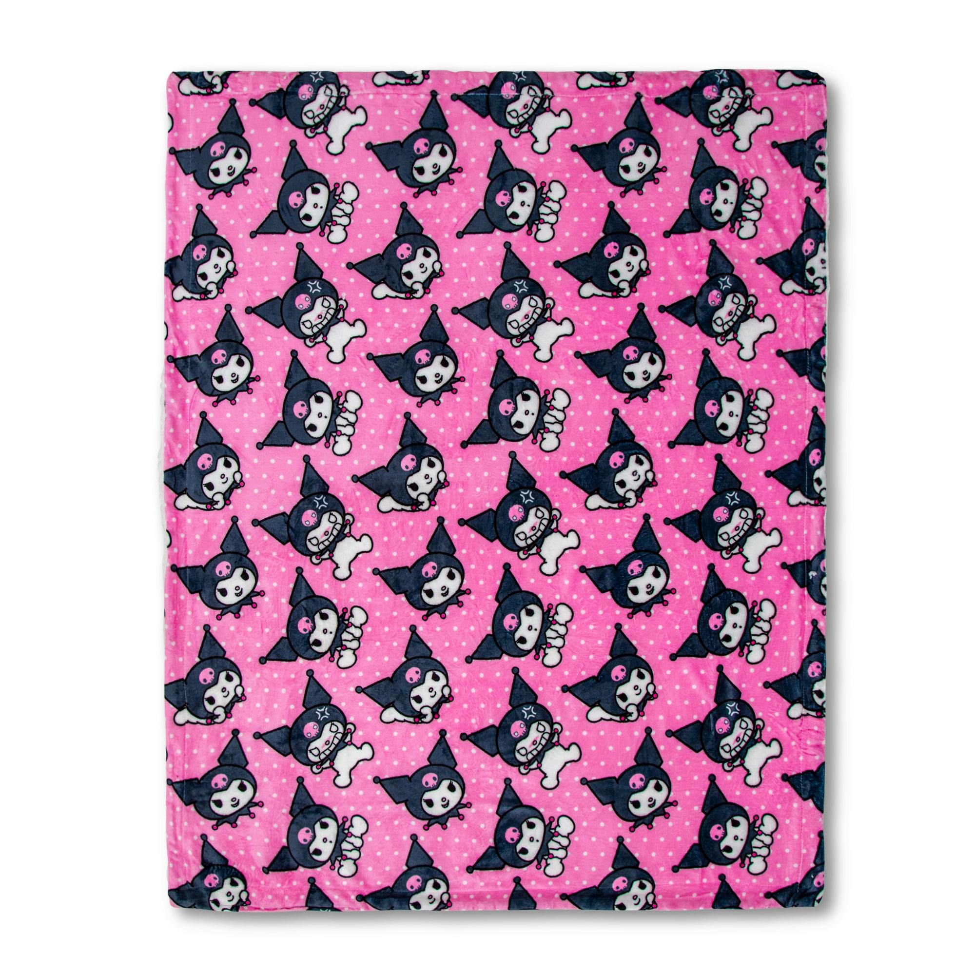 Sanrio Kuromi Silk-Touch Sherpa Throw Blanket | 50 x 60 Inches