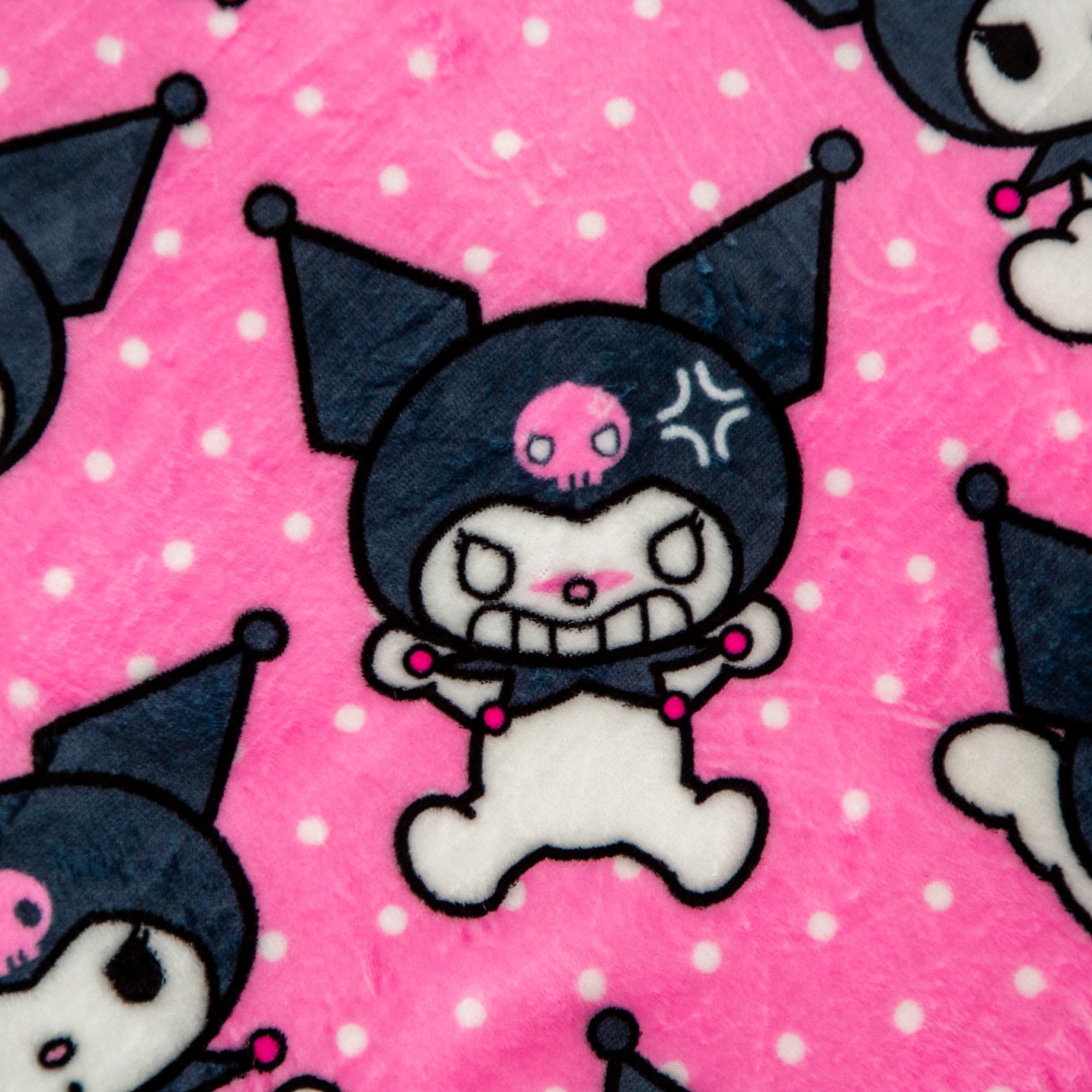 Sanrio Kuromi Silk-Touch Sherpa Throw Blanket | 50 x 60 Inches