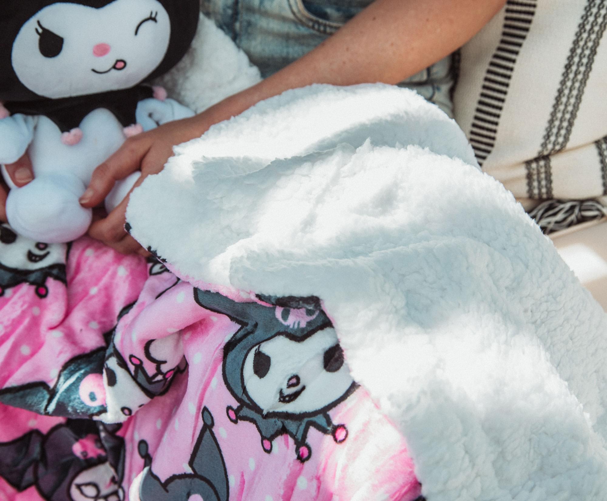 Sanrio Kuromi Silk-Touch Sherpa Throw Blanket | 50 x 60 Inches