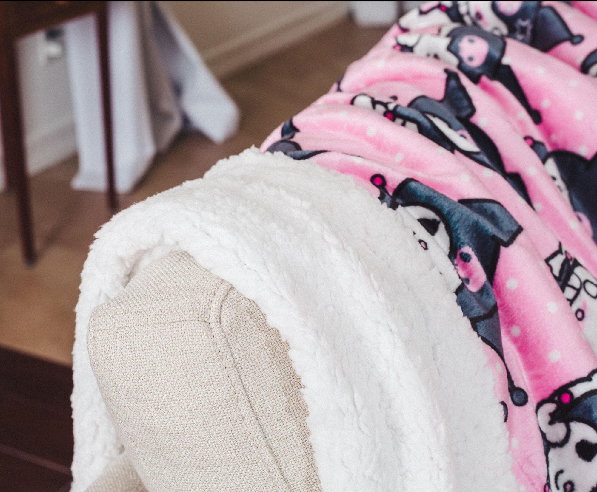 Sanrio Kuromi Silk-Touch Sherpa Throw Blanket | 50 x 60 Inches