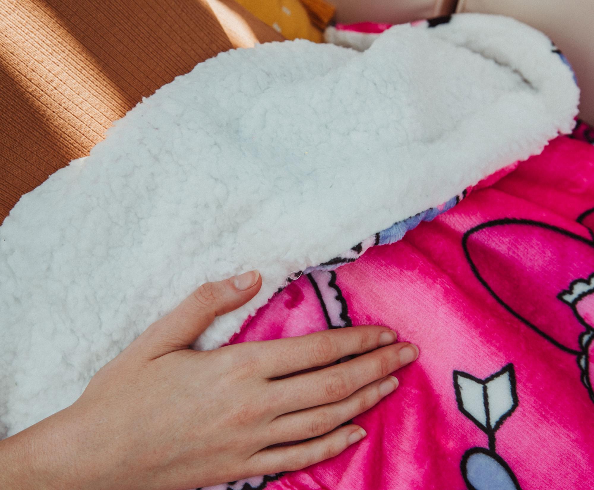 Sanrio My Melody and Kuromi Pillow Fight Sherpa Throw Blanket | 50 x 60 Inches