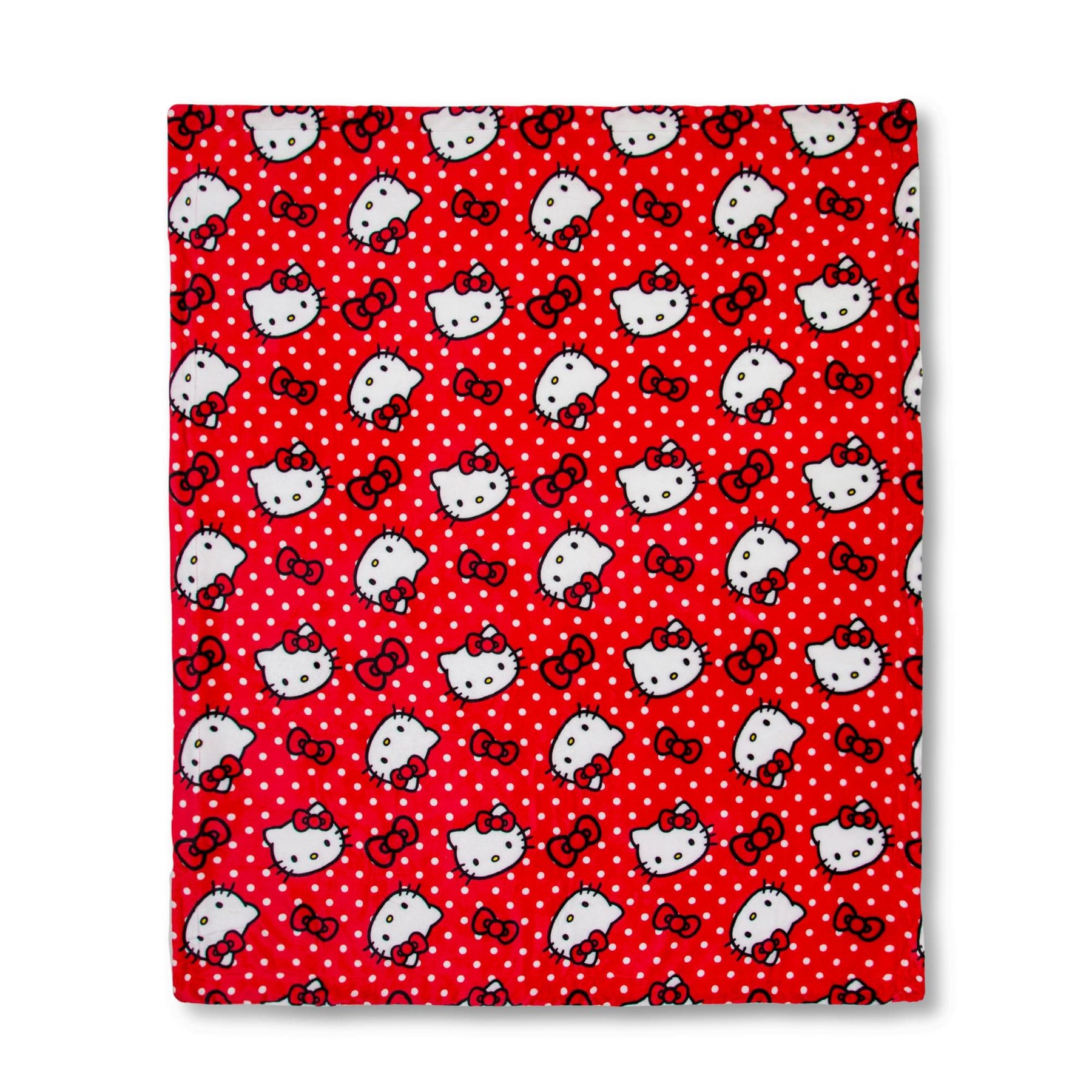 Sanrio Hello Kitty Red Polka Dots Sherpa Throw Blanket | 50 x 60 Inches