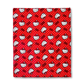 Sanrio Hello Kitty Red Polka Dots Sherpa Throw Blanket | 50 x 60 Inches