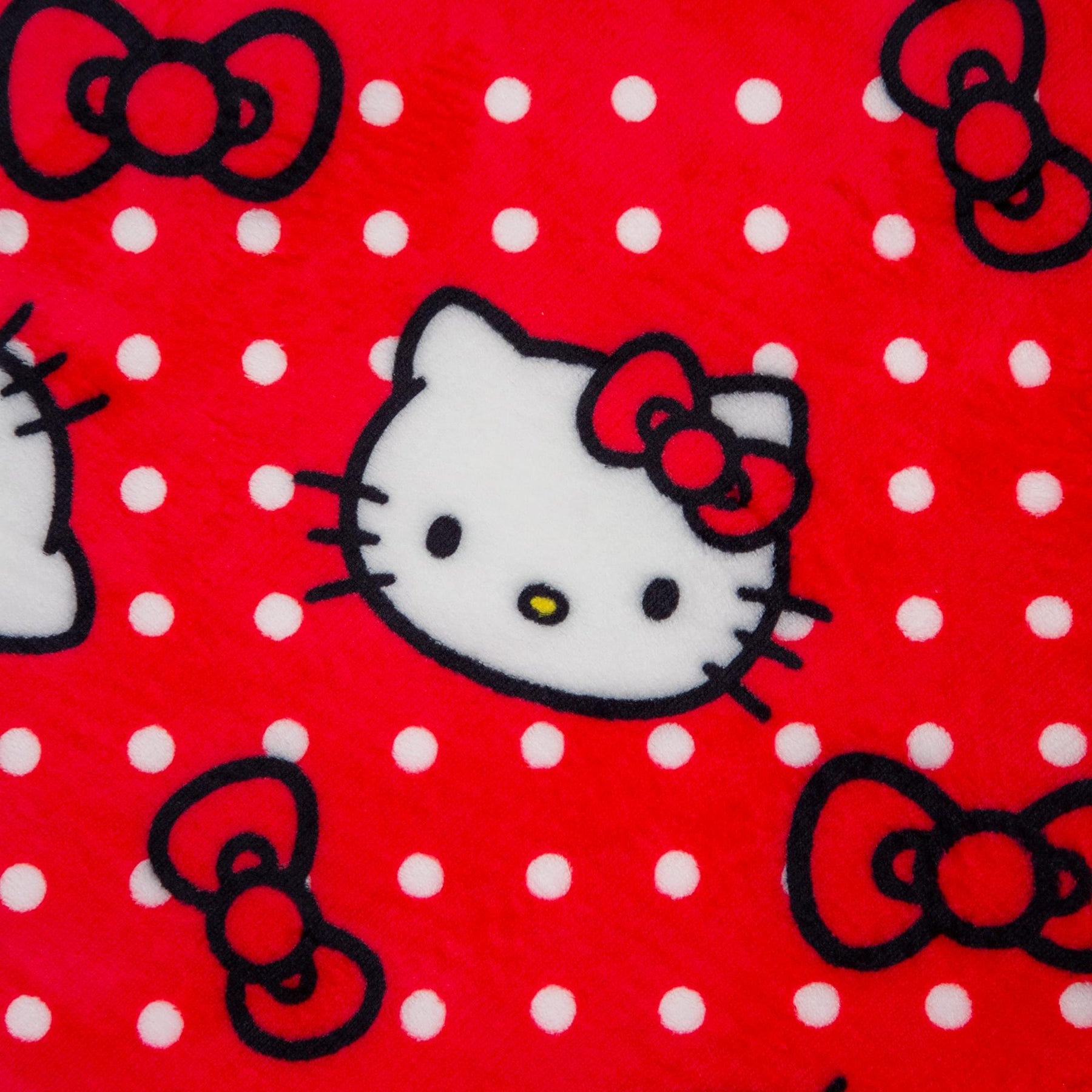 Sanrio Hello Kitty Red Polka Dots Sherpa Throw Blanket | 50 x 60 Inches