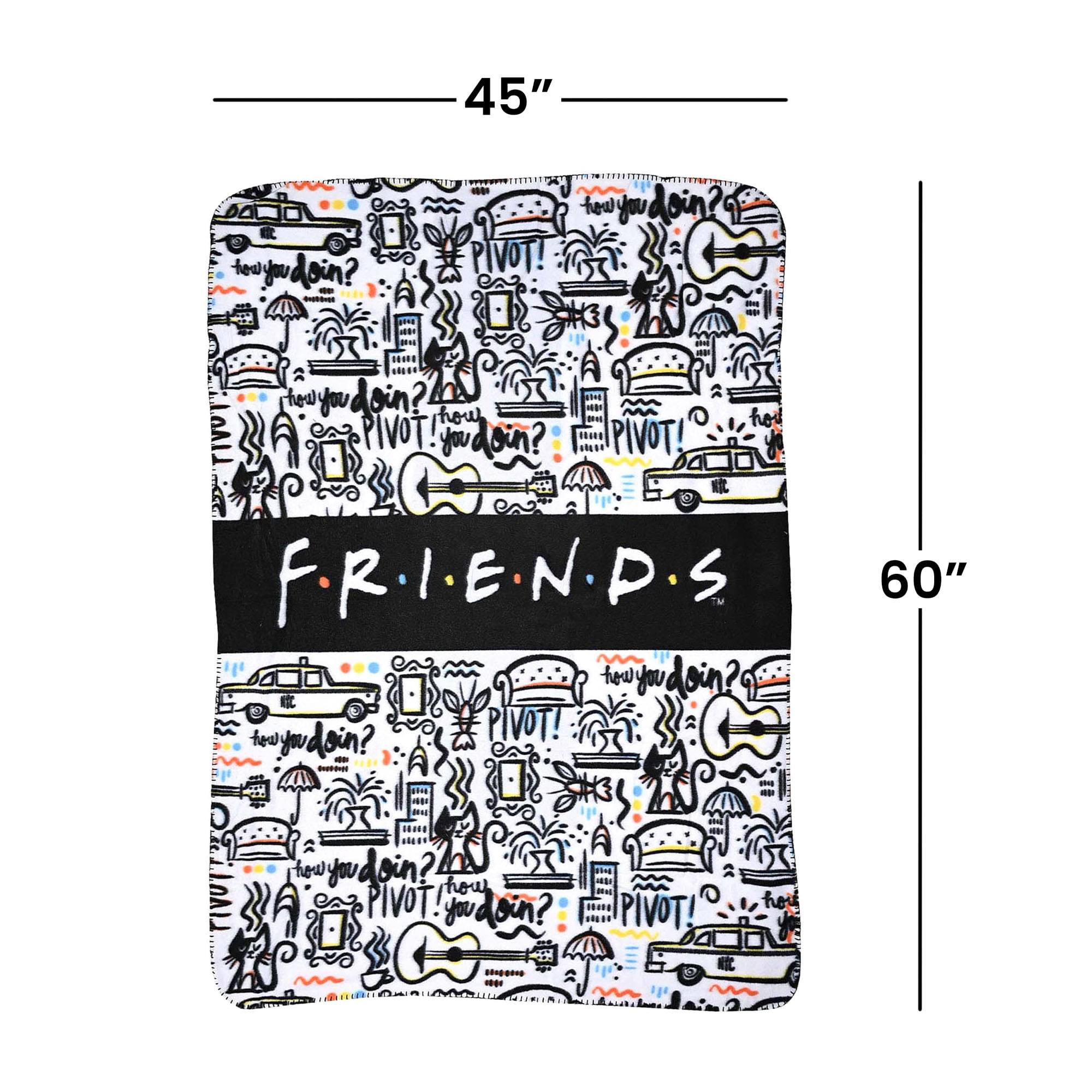Friends Icons 45 x 60 Inch Fleece Throw Blanket